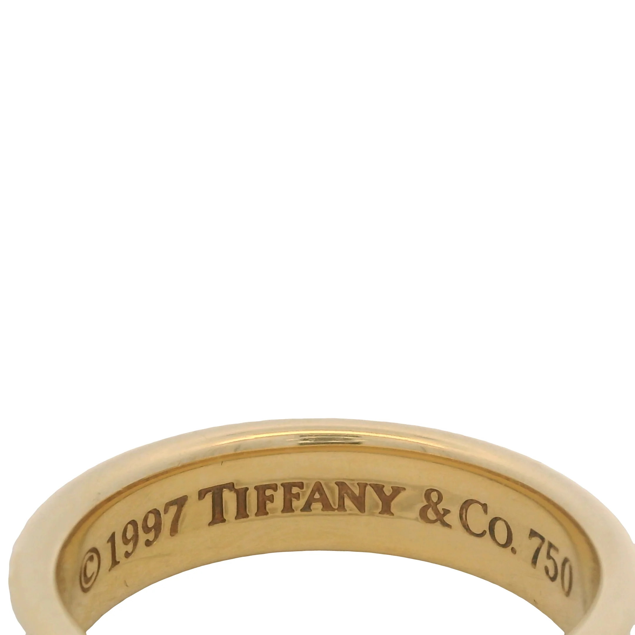 Vintage 1997 Tiffany & Co Solid 18kt Yellow Gold 1837 6mm Ring Band Size 9 - Image 5