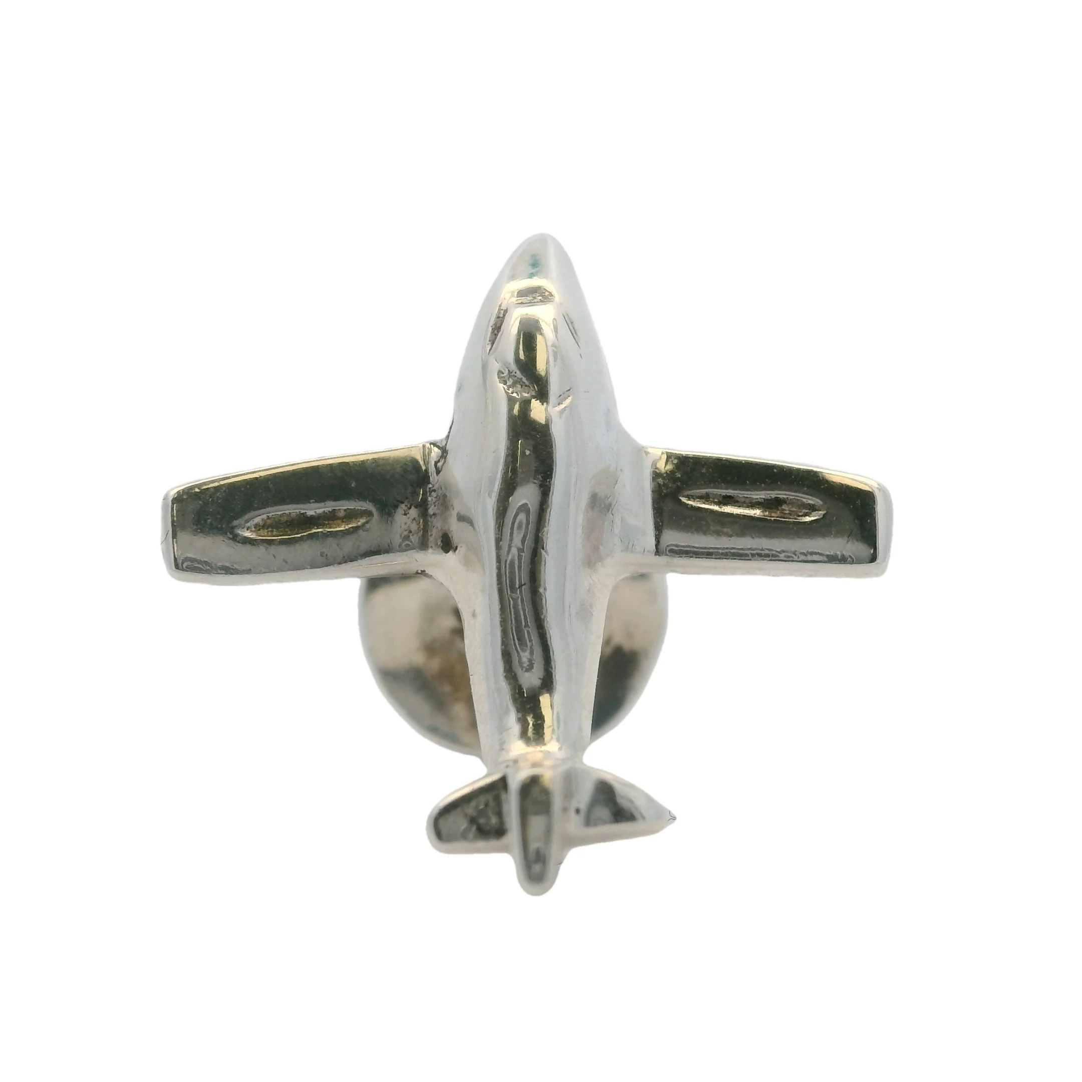 Vintage 925 Sterling Silver 3D Airplane Plane Single Cufflink - Image 4