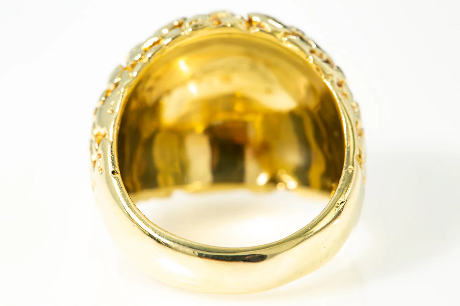 Vintage Bauble Nugget 18k 750 Yellow Gold Domed Ring Size 6.5 - Image 4