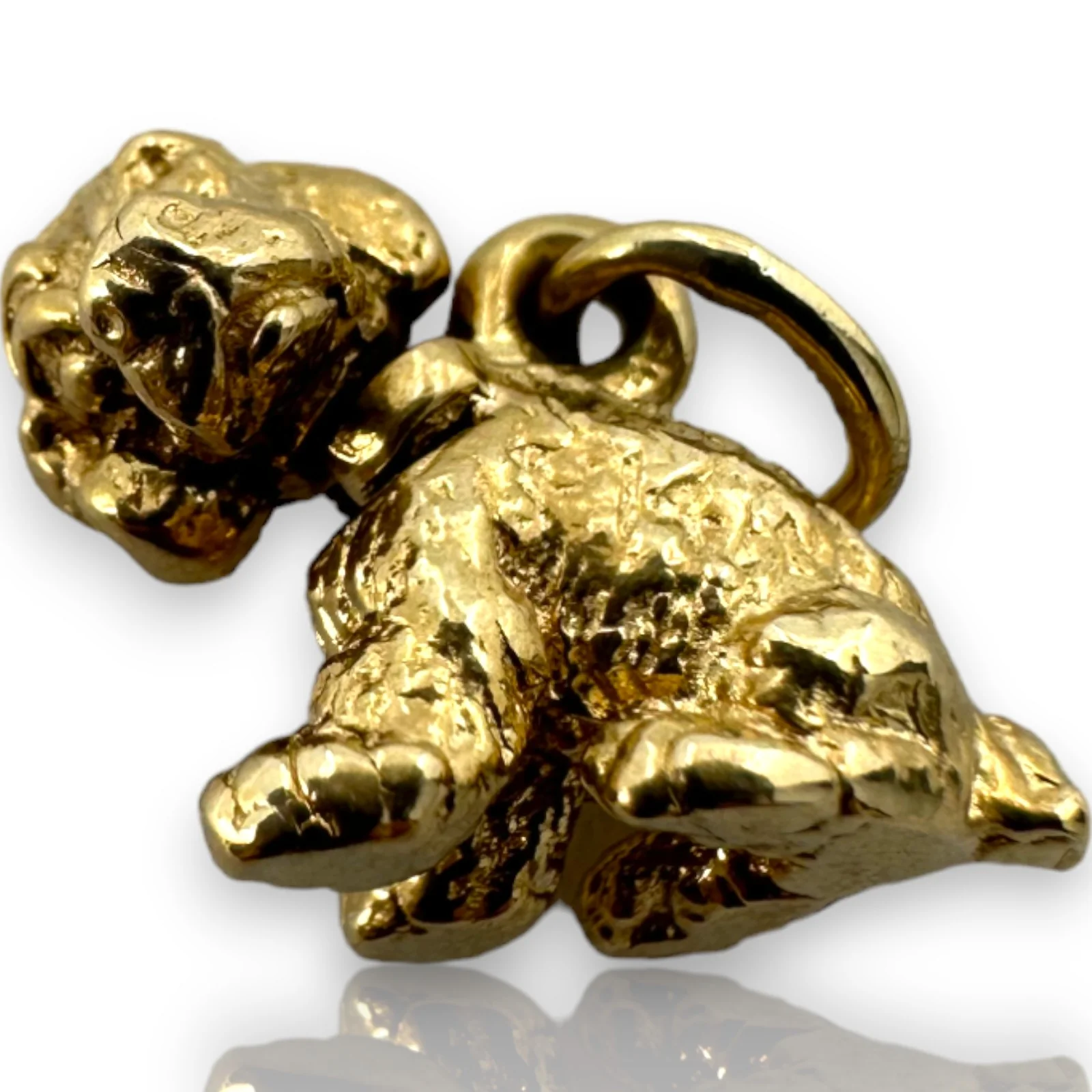 Vintage Bobblehead Puppy Dog Detailed Spaniel Charm Pendant Solid 14kt Yellow Gold - Image 4