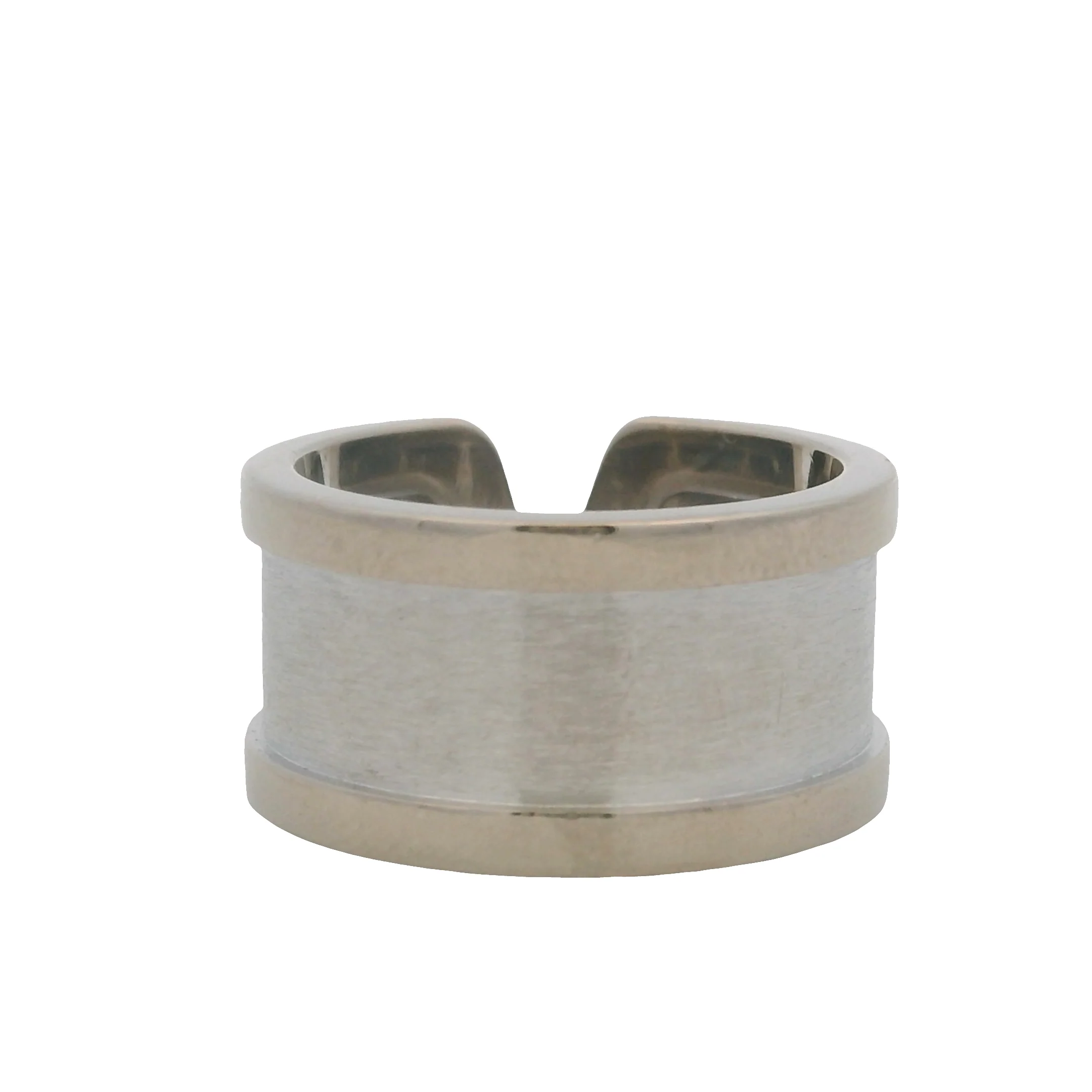 Vintage c.2000 Cartier 18kt White Gold C de Cartier Double C Ring Band Size 5 - Image 3