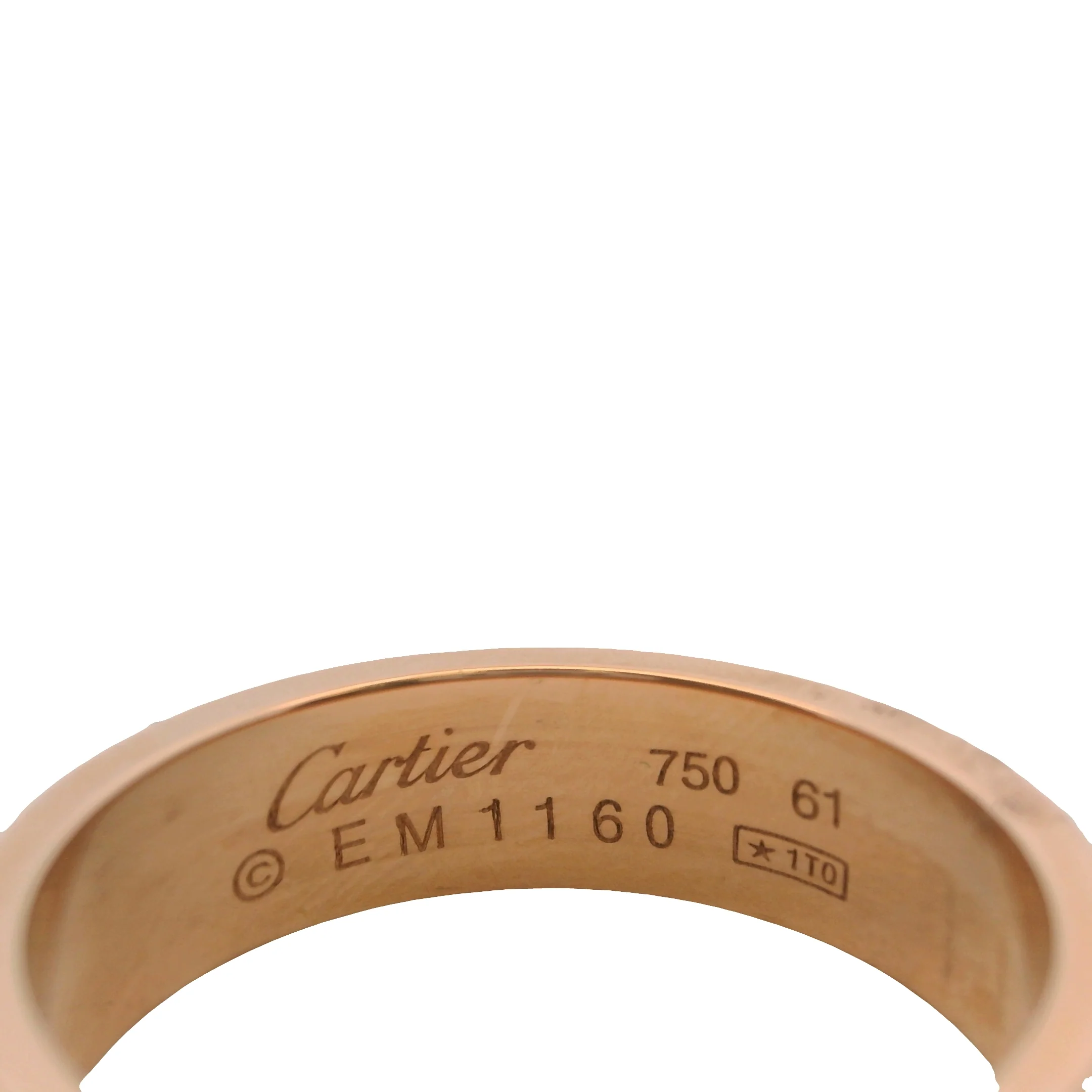 Vintage Cartier Classic Solid 18kt Rose Gold Love Ring with Single 0.06ct Diamond Size 61 9.5 - Image 5