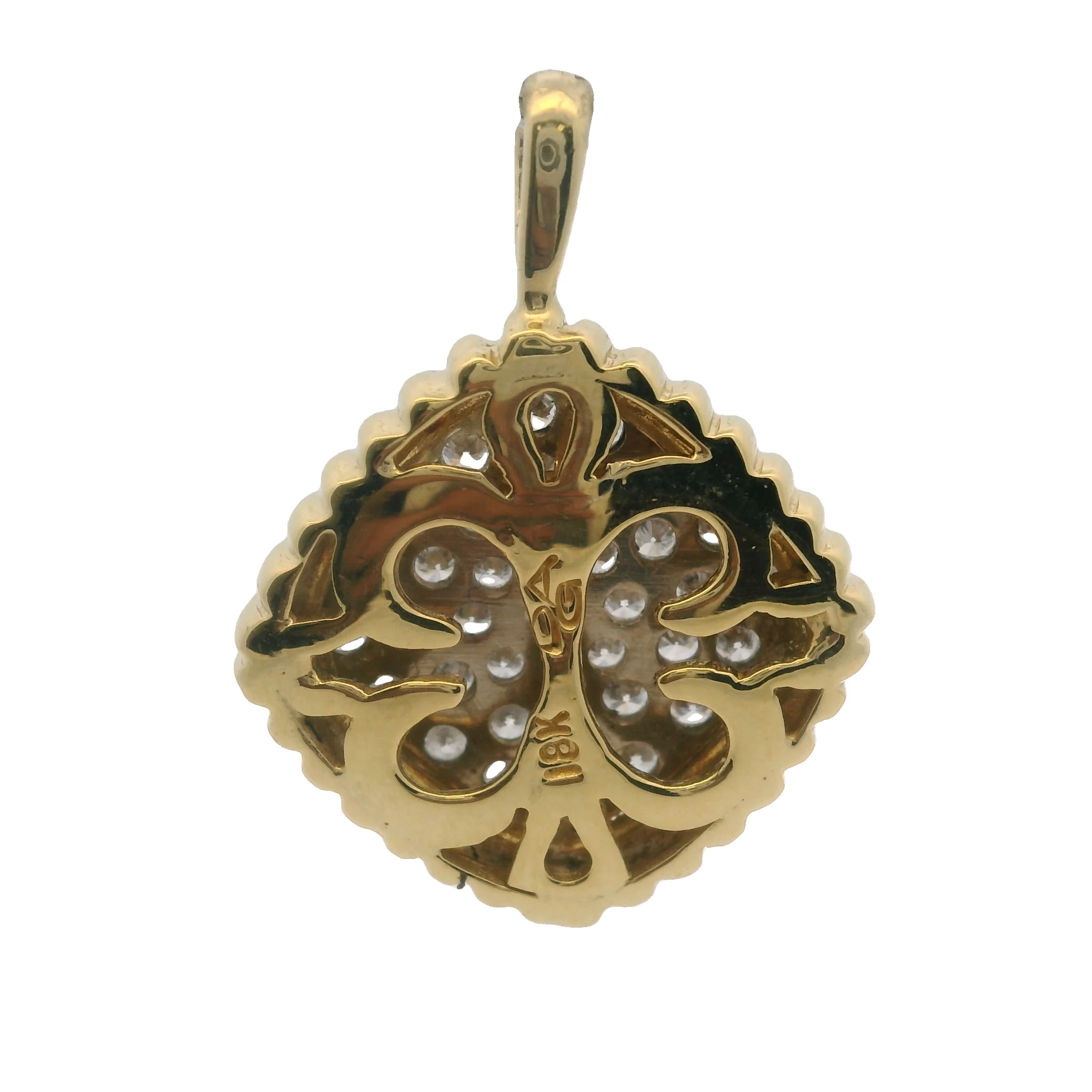 Vintage DAG Solid 18kt Yellow Gold and 3/4ctw Diamond Cluster Pendant - Image 2
