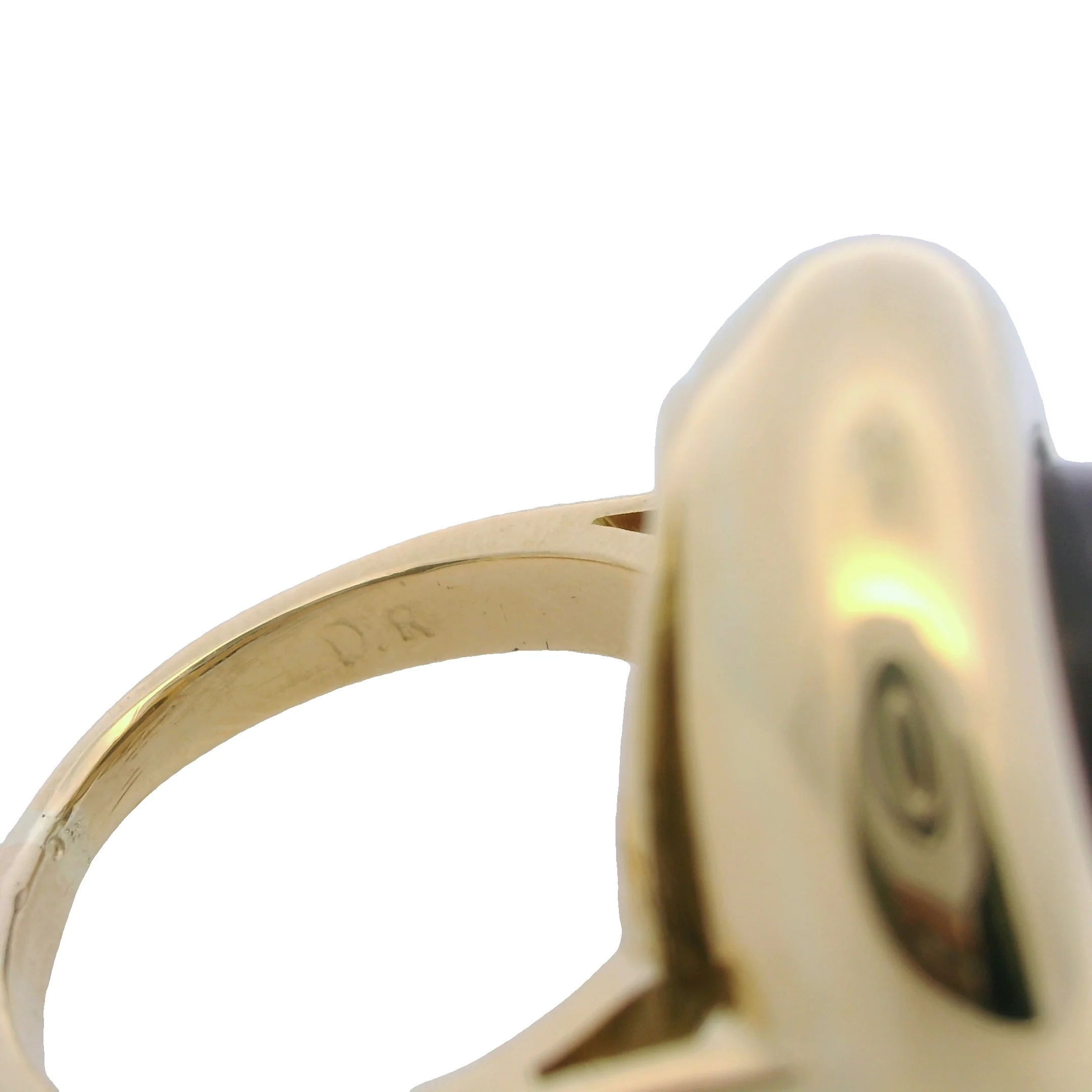 Vintage Denise Roberge Solid 18kt Yellow Gold and Cabochon Star Ruby Circle Cocktail Ring Size 6.25 - Image 5