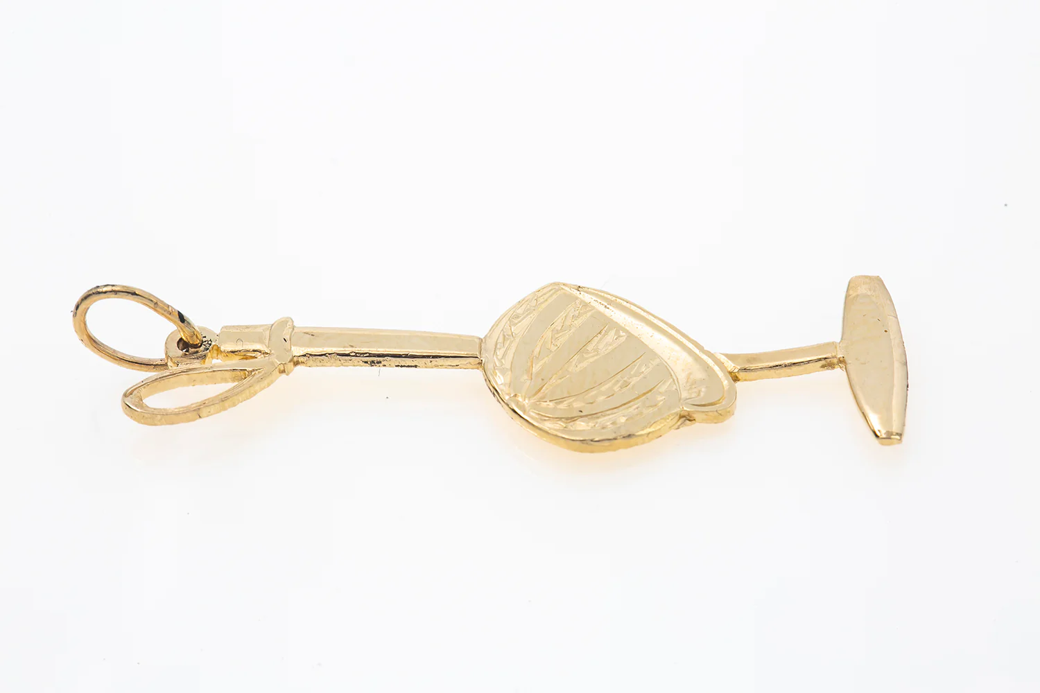 Vintage Horse Polo Sport Helmet & Club 14k 585 Yellow Gold Charm Pendant - Image 2