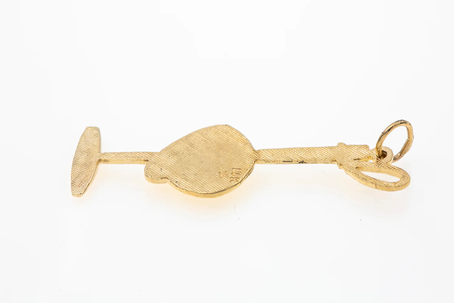 Vintage Horse Polo Sport Helmet & Club 14k 585 Yellow Gold Charm Pendant - Image 3