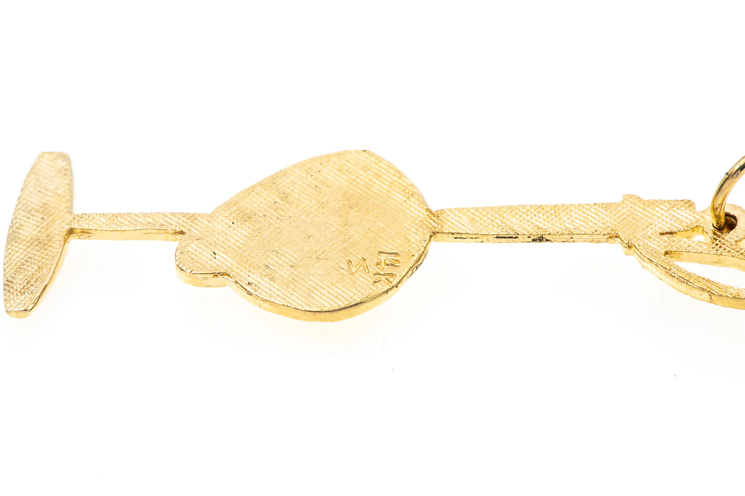 Vintage Horse Polo Sport Helmet & Club 14k 585 Yellow Gold Charm Pendant - Image 4