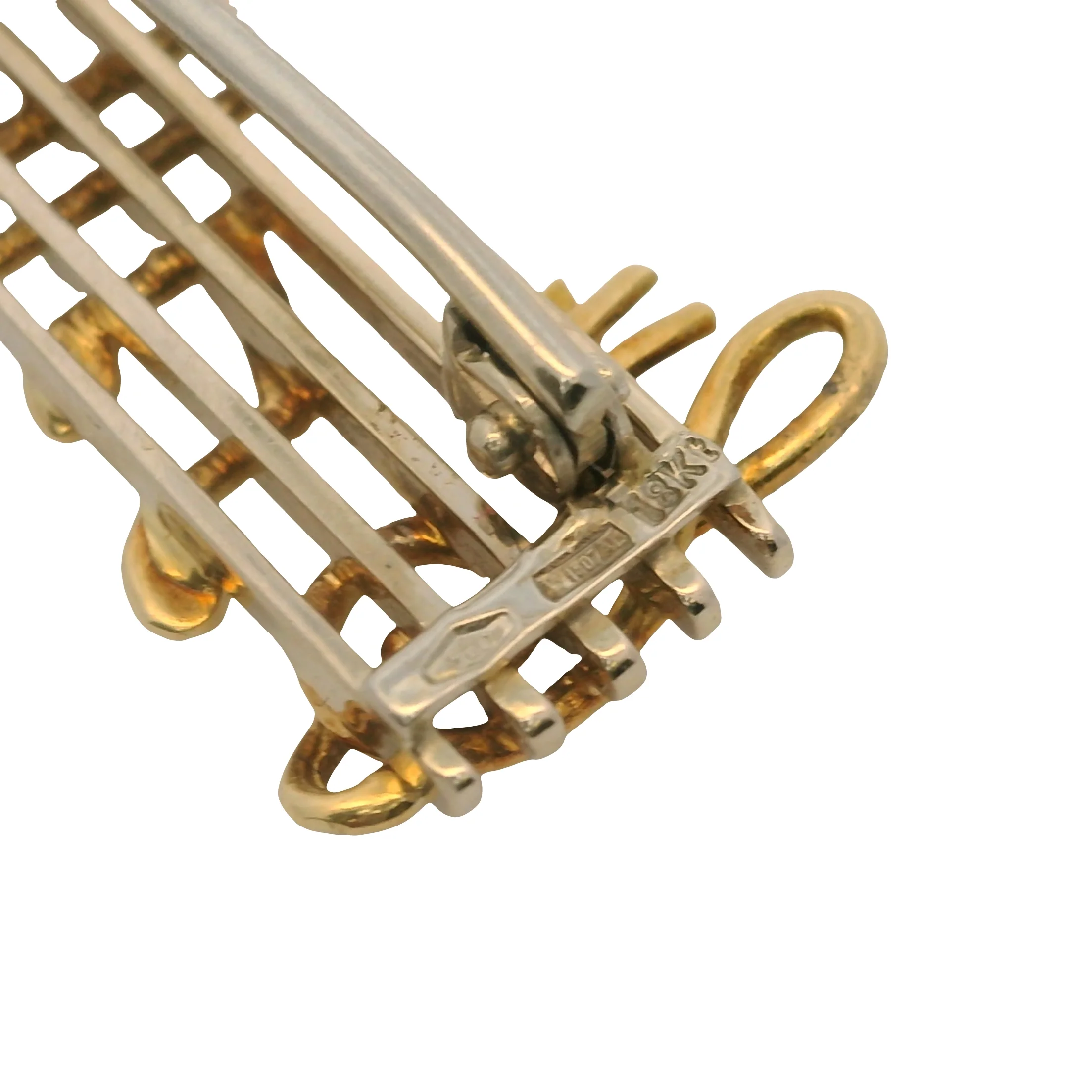Vintage Italian 18kt Yellow and White Gold Sheet Music Musical Notes Pin Brooch - Image 6