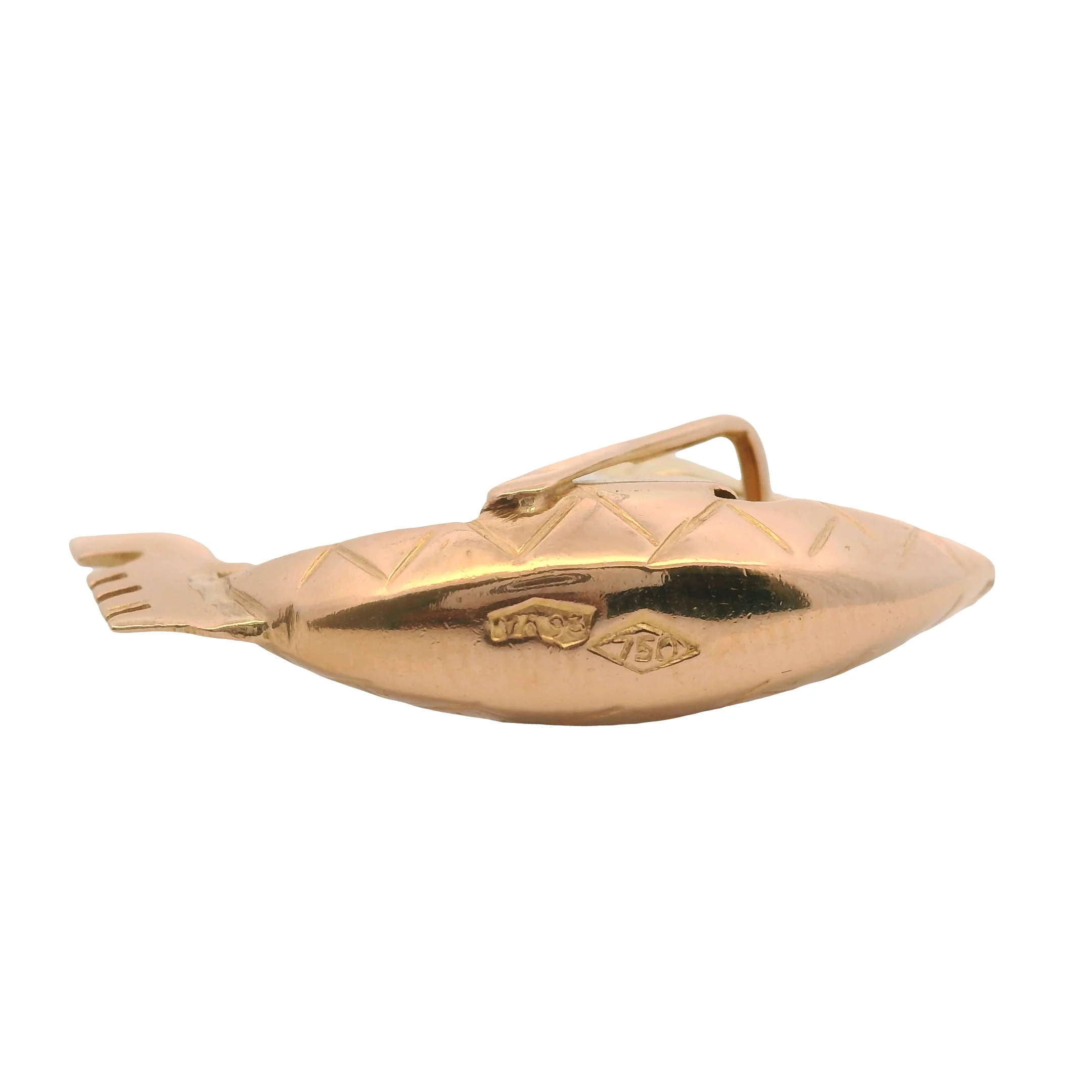 Vintage Italian Solid 14kt Rose Gold Venetian Gondola Boat Charm - Image 3