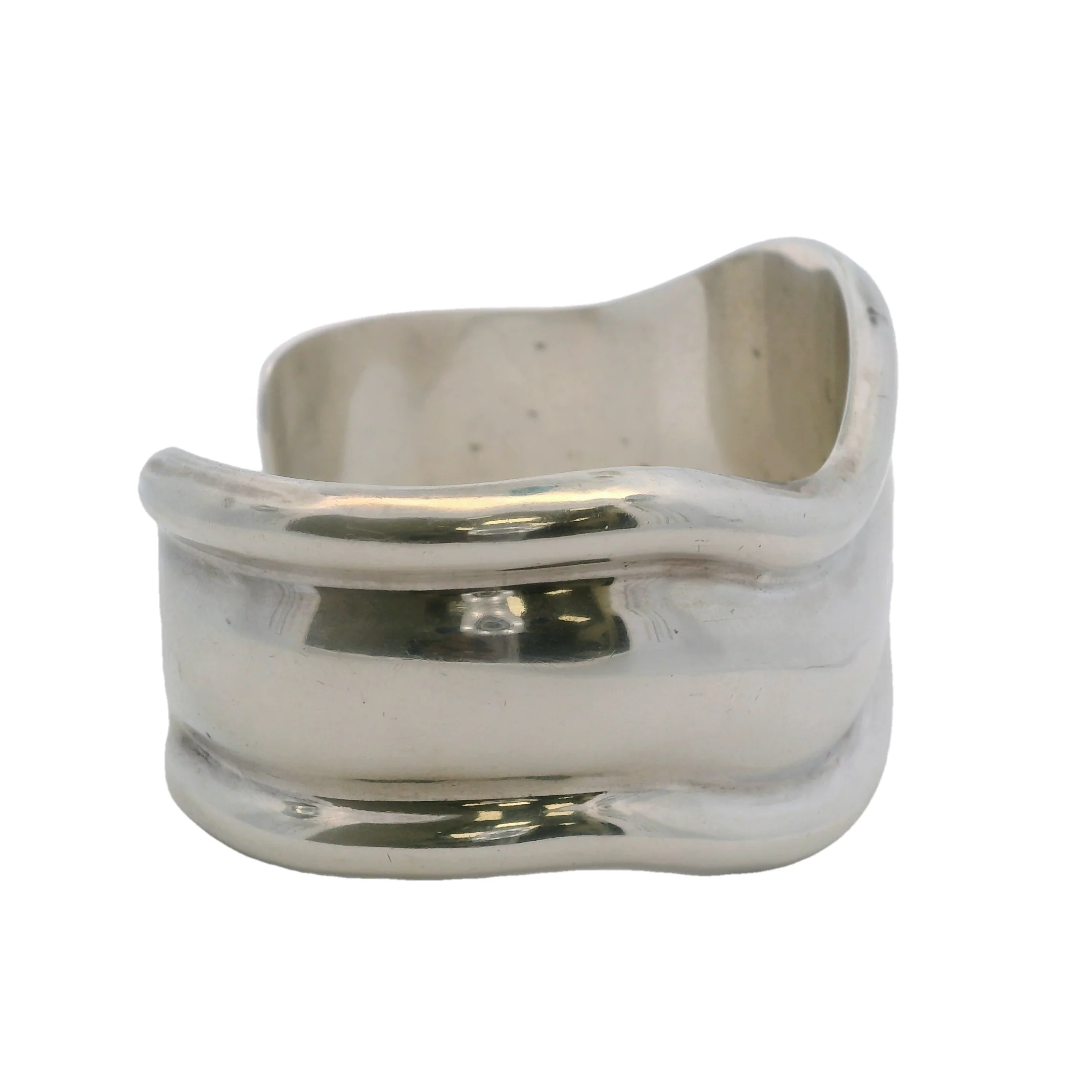 Vintage Los Ballesteros Mexican 925 Sterling Silver Wavy 3 Layer Cuff Bracelet - Image 4