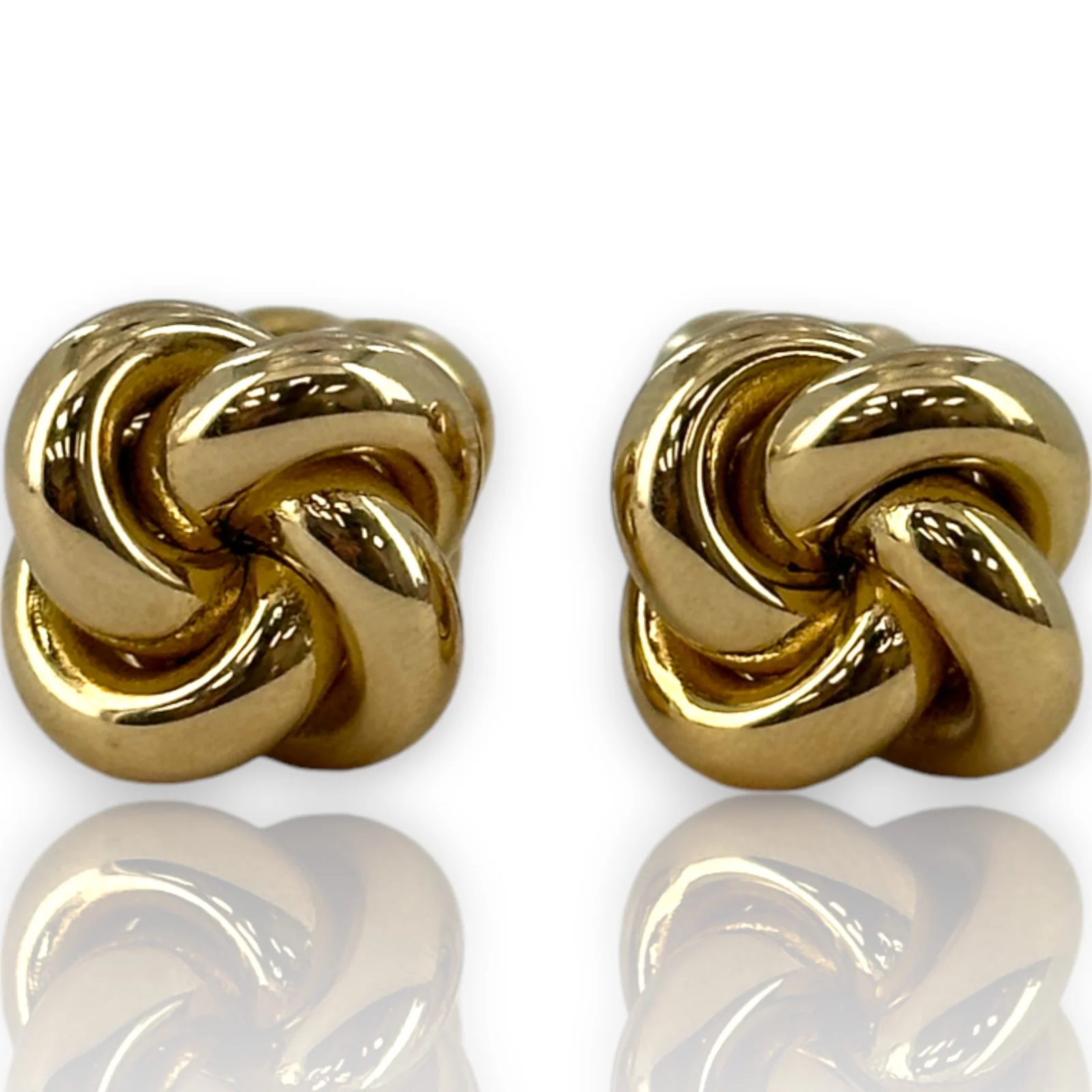 Vintage Lover's Knot 14kt Solid Yellow Gold 10g Double Sided Cufflinks Classic Wearable Everyday