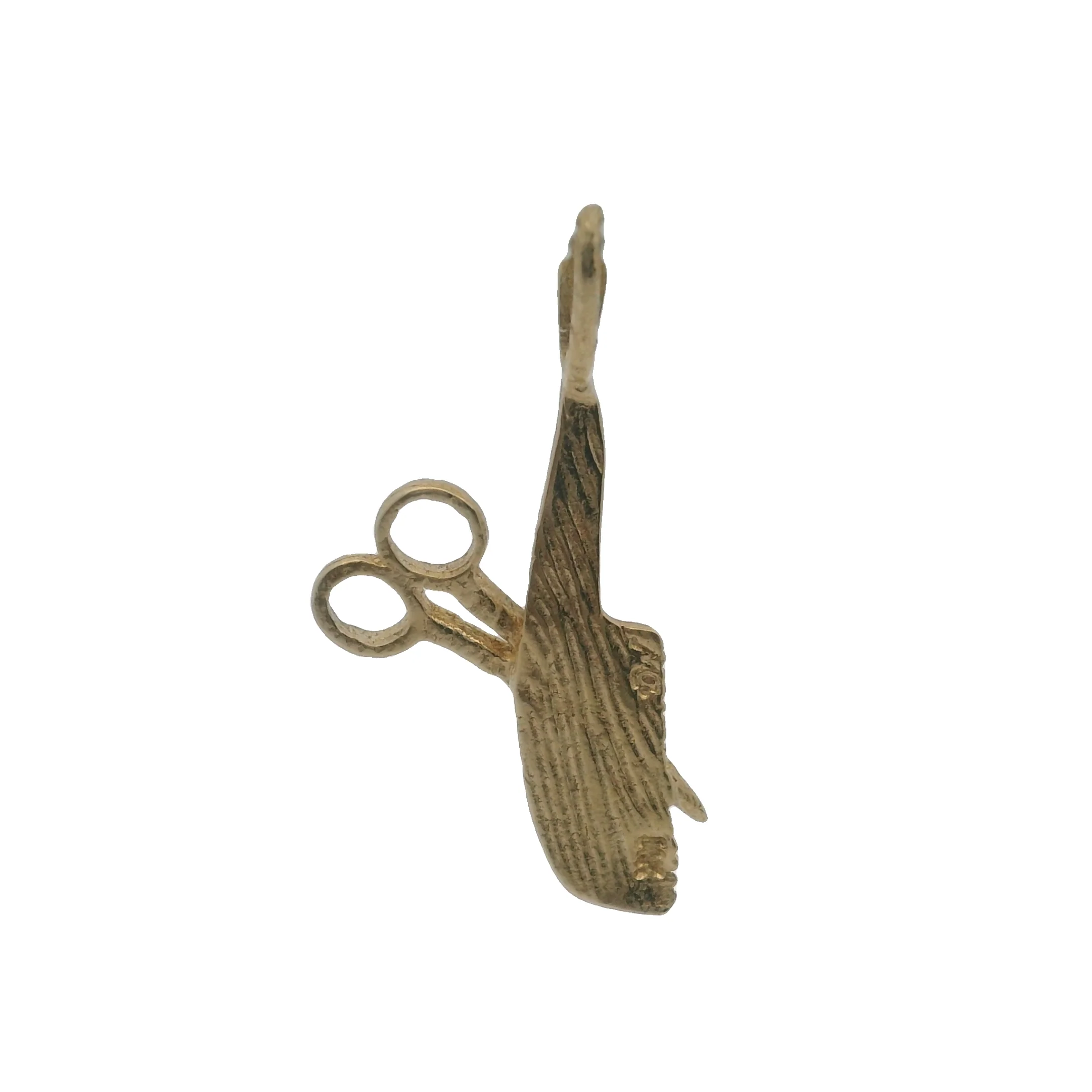 Vintage Michael Anthony 14kt Yellow Gold Comb and Scissors Hairdresser Charm Pendant - Image 4