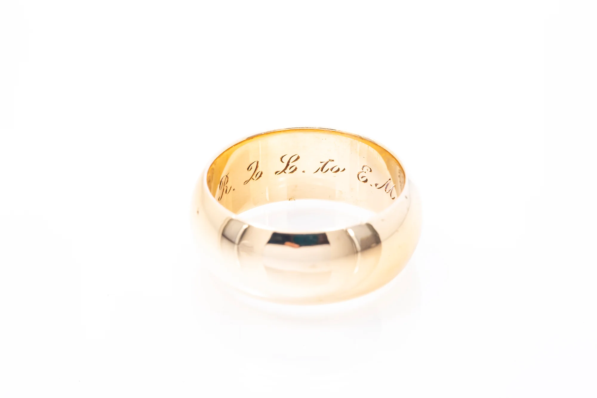 Vintage Premesco 14k Plum 585 Inscribed 1962 Wide Domed Wedding Band Ring Size 6.5 - Image 5