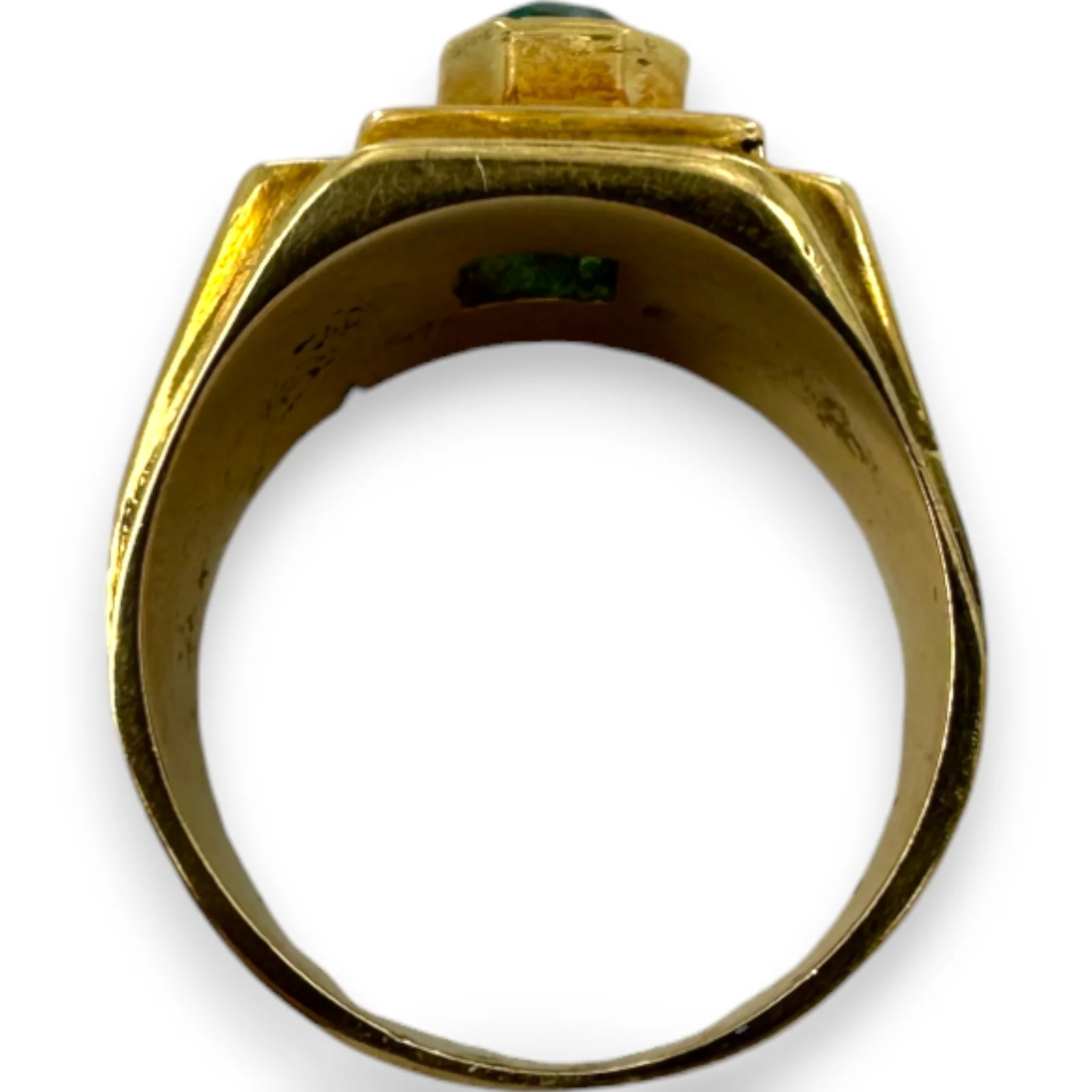 Vintage Retro 1950s-60s Solid 18kt Gold Colombian Emerald Ring Size 9 - Image 5