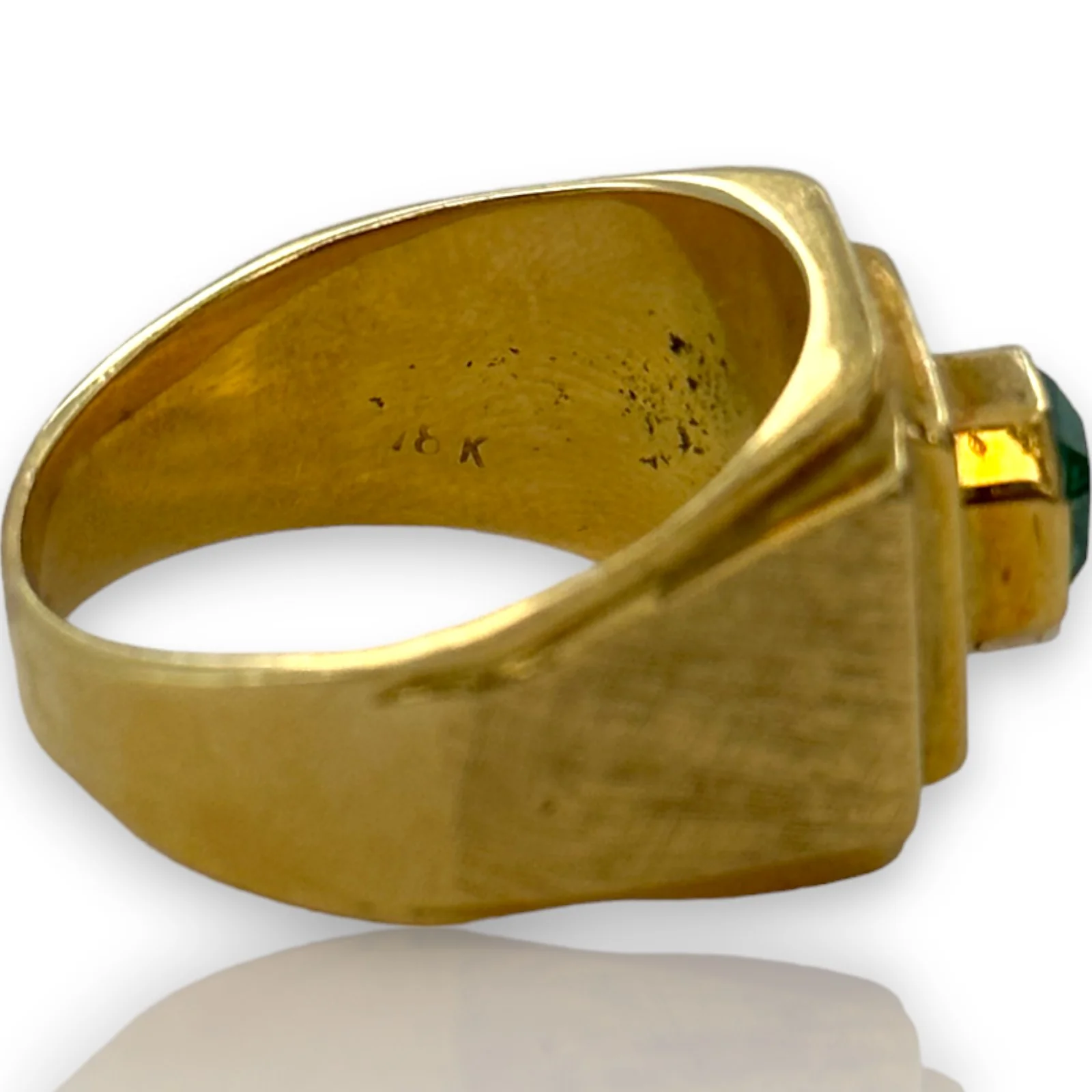 Vintage Retro 1950s-60s Solid 18kt Gold Colombian Emerald Ring Size 9 - Image 6
