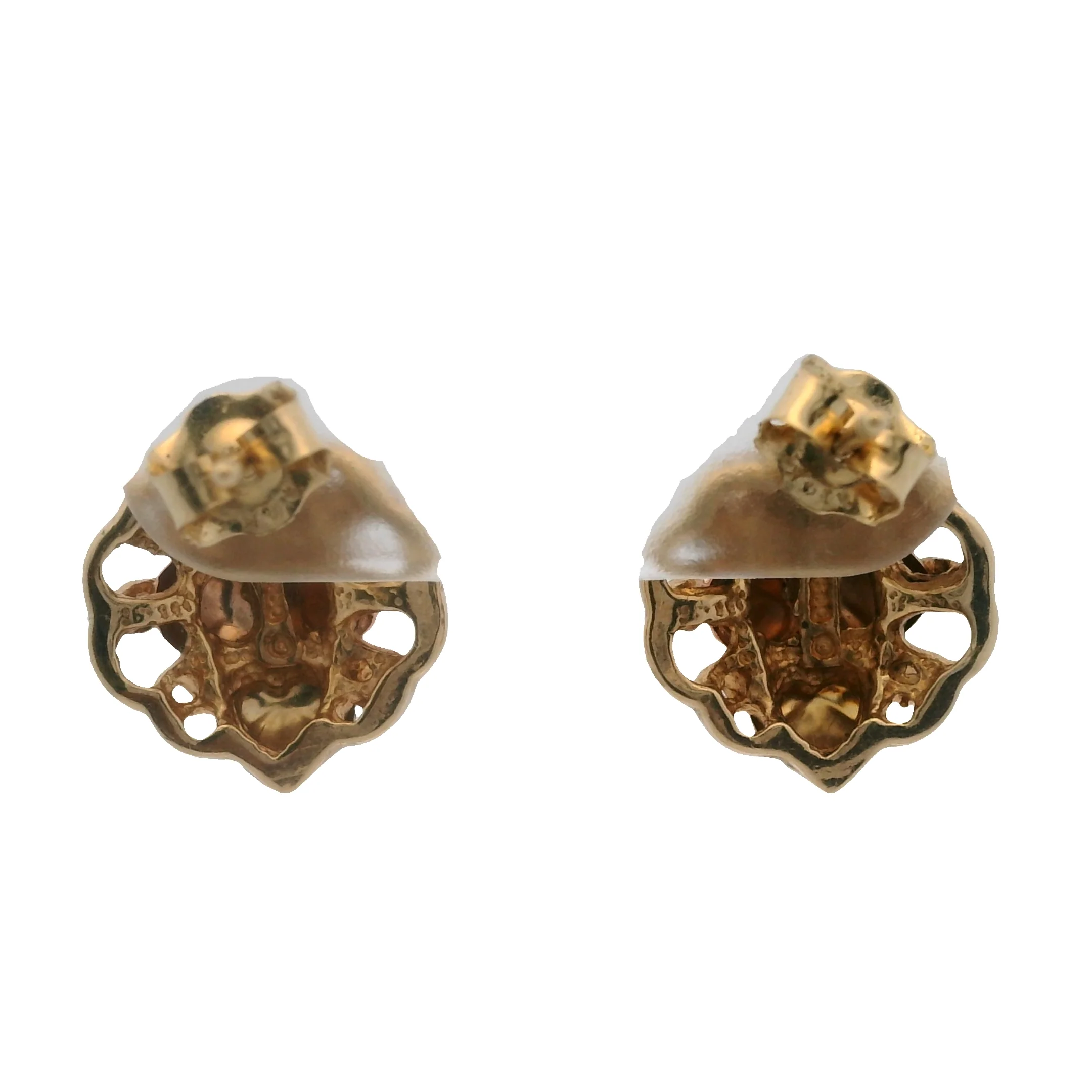 Vintage Solid 10kt Tri-Tone Black Hills Gold Leaf and Vine Stud Earrings - Image 4