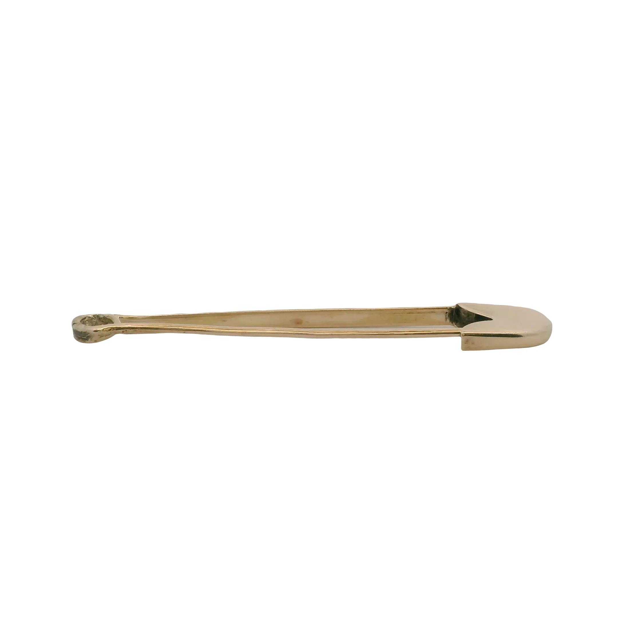 Vintage Solid 10kt Yellow Gold Large Safety 2.2" Diaper Pin - Image 3