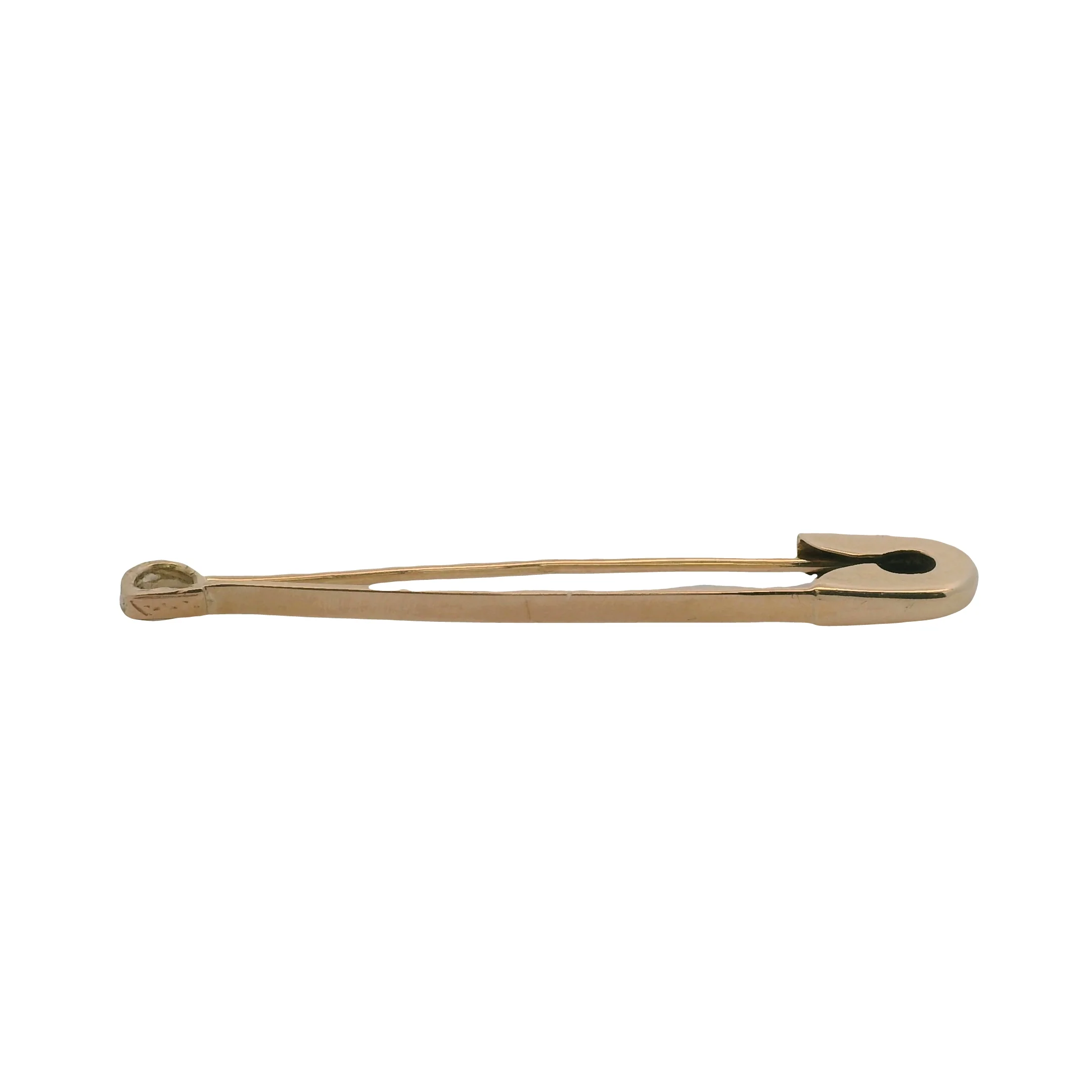 Vintage Solid 10kt Yellow Gold Large Safety 2.2" Diaper Pin - Image 4