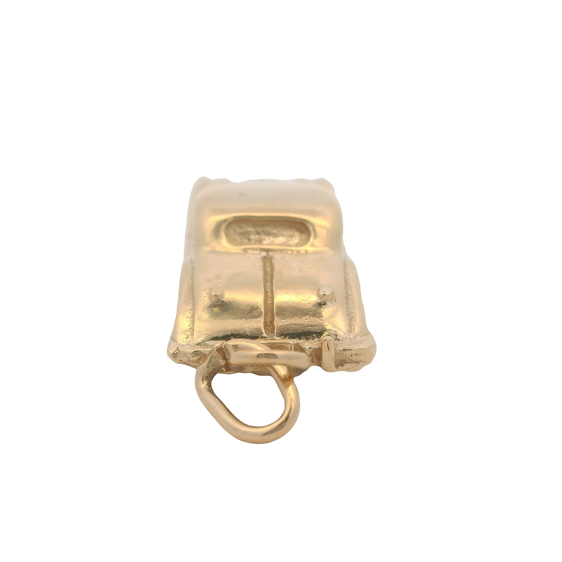 Vintage Solid 14kt Yellow Gold 1940s Jaguar Car Vehicle Large 9.7g Necklace Pendant - Image 4