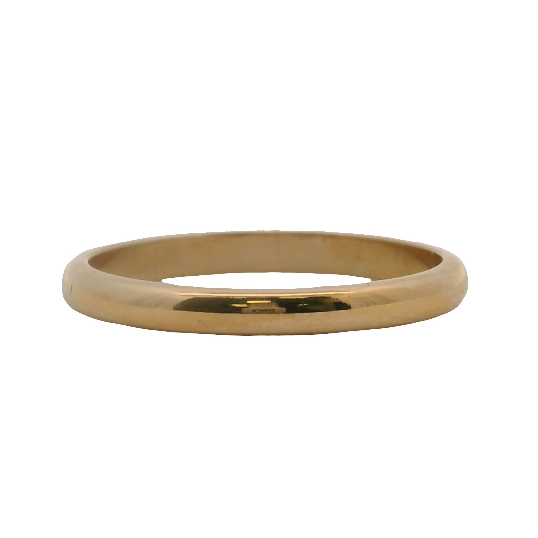 Vintage Solid 14kt Yellow Gold 2.3mm Thin Stackable Wedding Band Ring Size 6.75 - Image 2