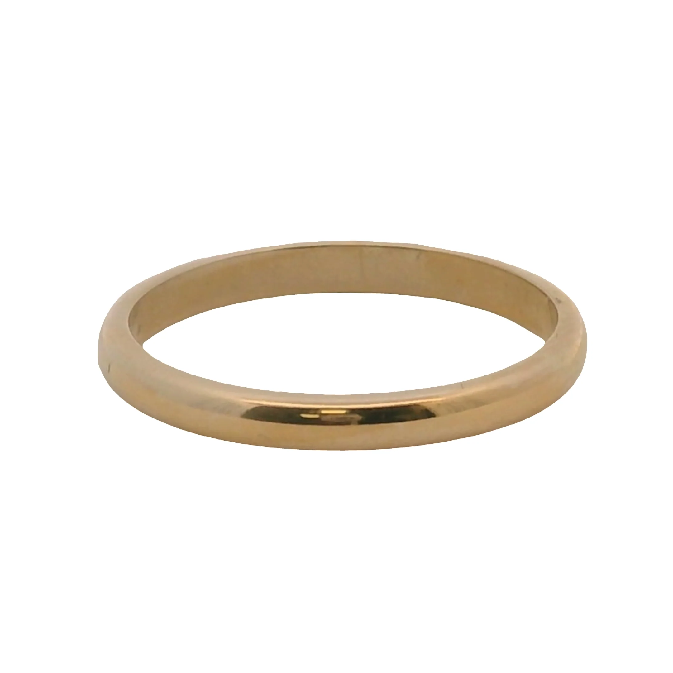 Vintage Solid 14kt Yellow Gold 2.3mm Thin Stackable Wedding Band Ring Size 6.75 - Image 4