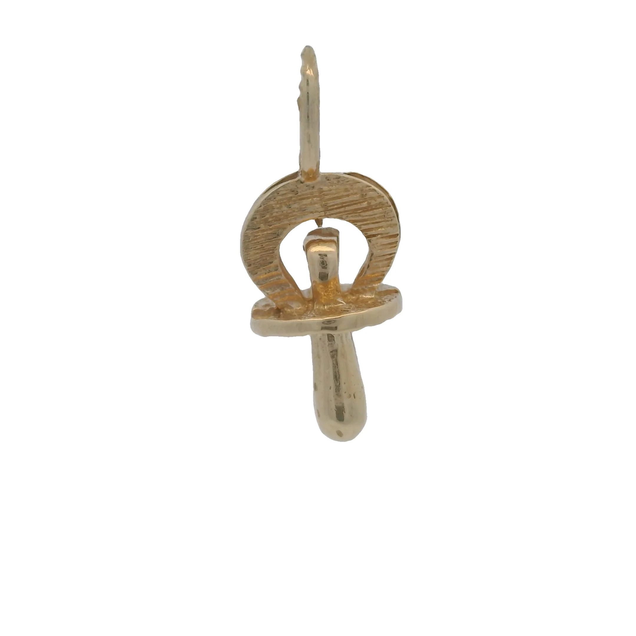 Vintage Solid 14kt Yellow Gold Baby Pacifier Binky Charm - Image 3