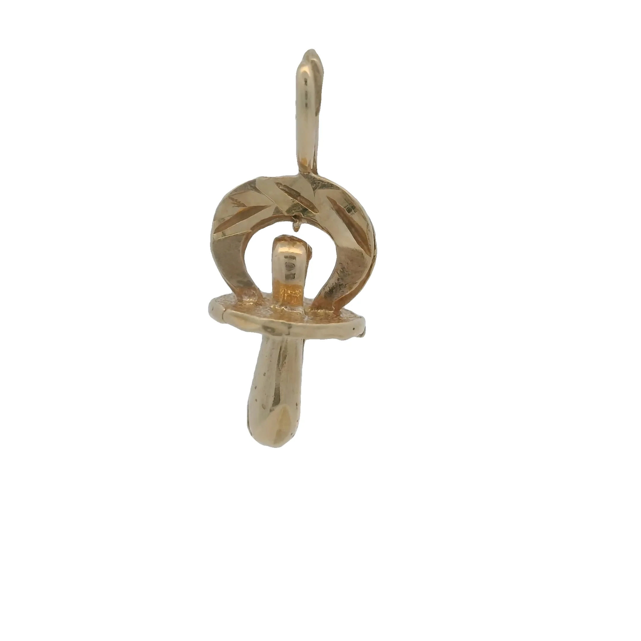 Vintage Solid 14kt Yellow Gold Baby Pacifier Binky Charm - Image 4