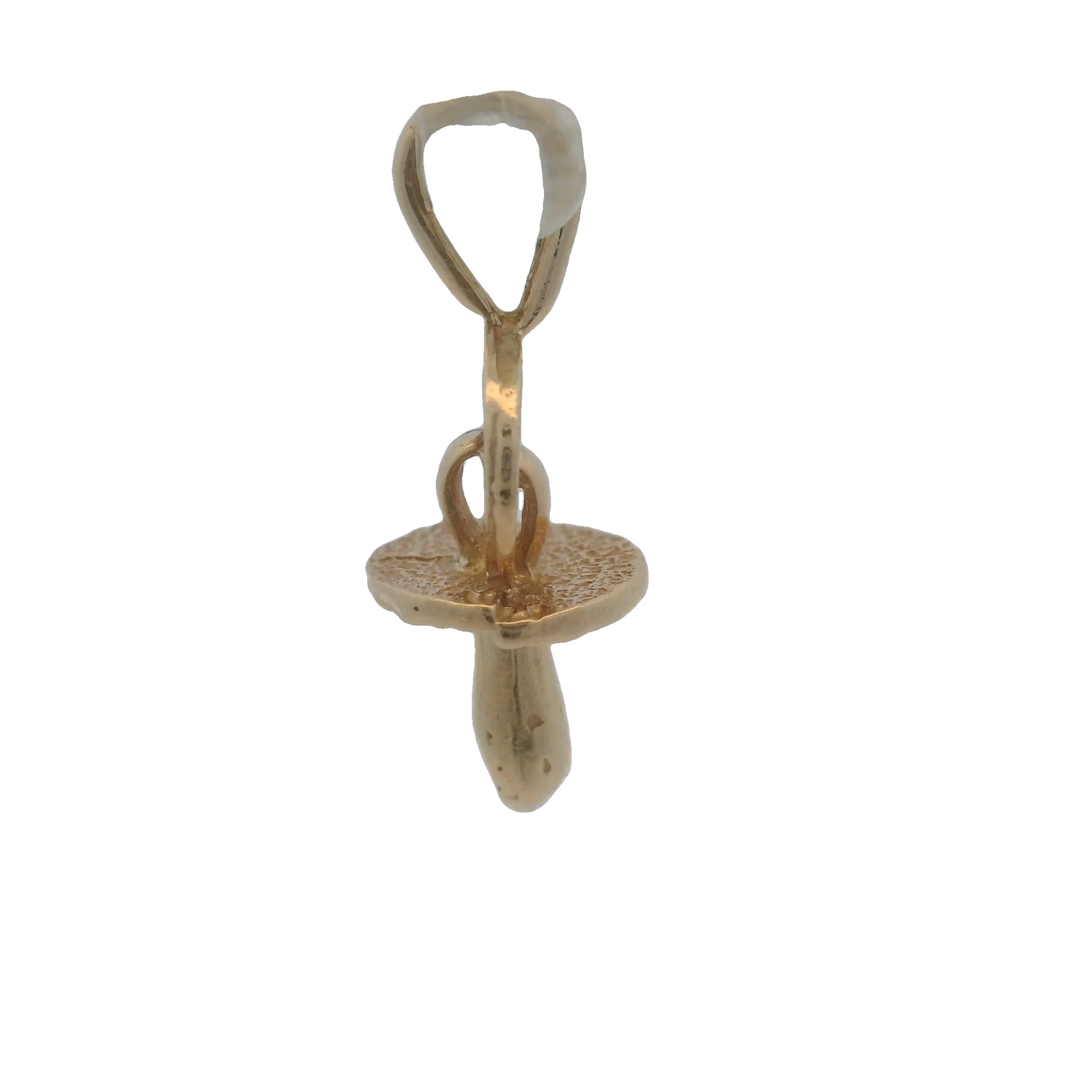 Vintage Solid 14kt Yellow Gold Baby Pacifier Binky Charm - Image 5