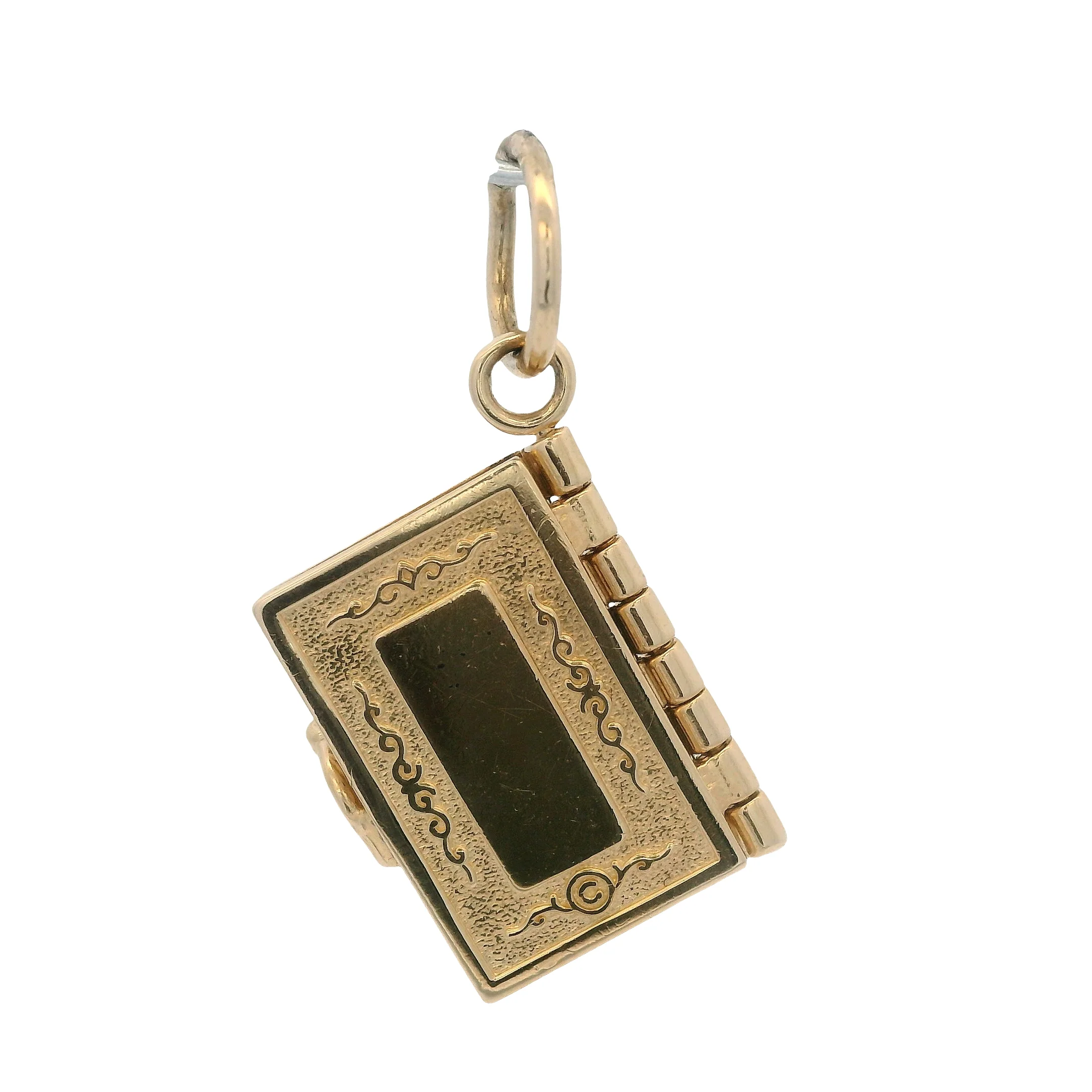 Vintage Solid 14kt Yellow Gold Holy Bible with Openable Pages Charm Necklace Pendant - Image 2