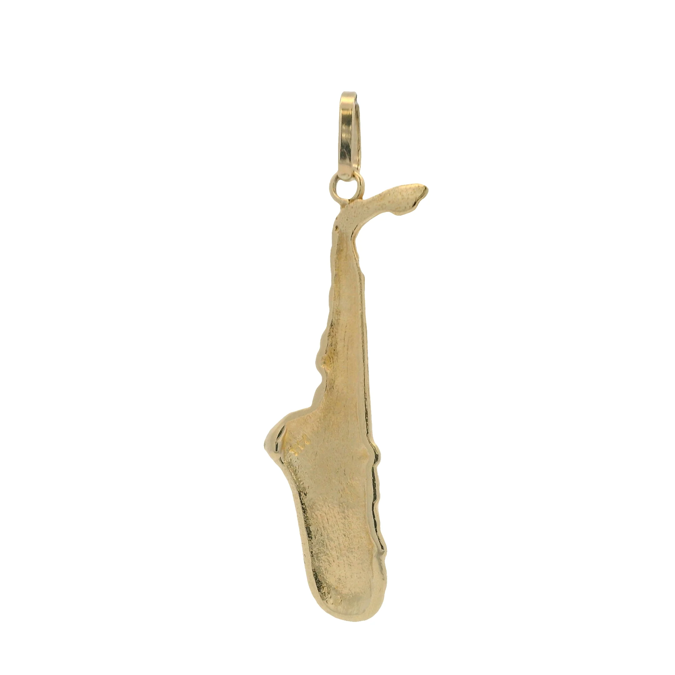 Vintage Solid 14kt Yellow Gold Music Saxophone Necklace Pendant - Image 2