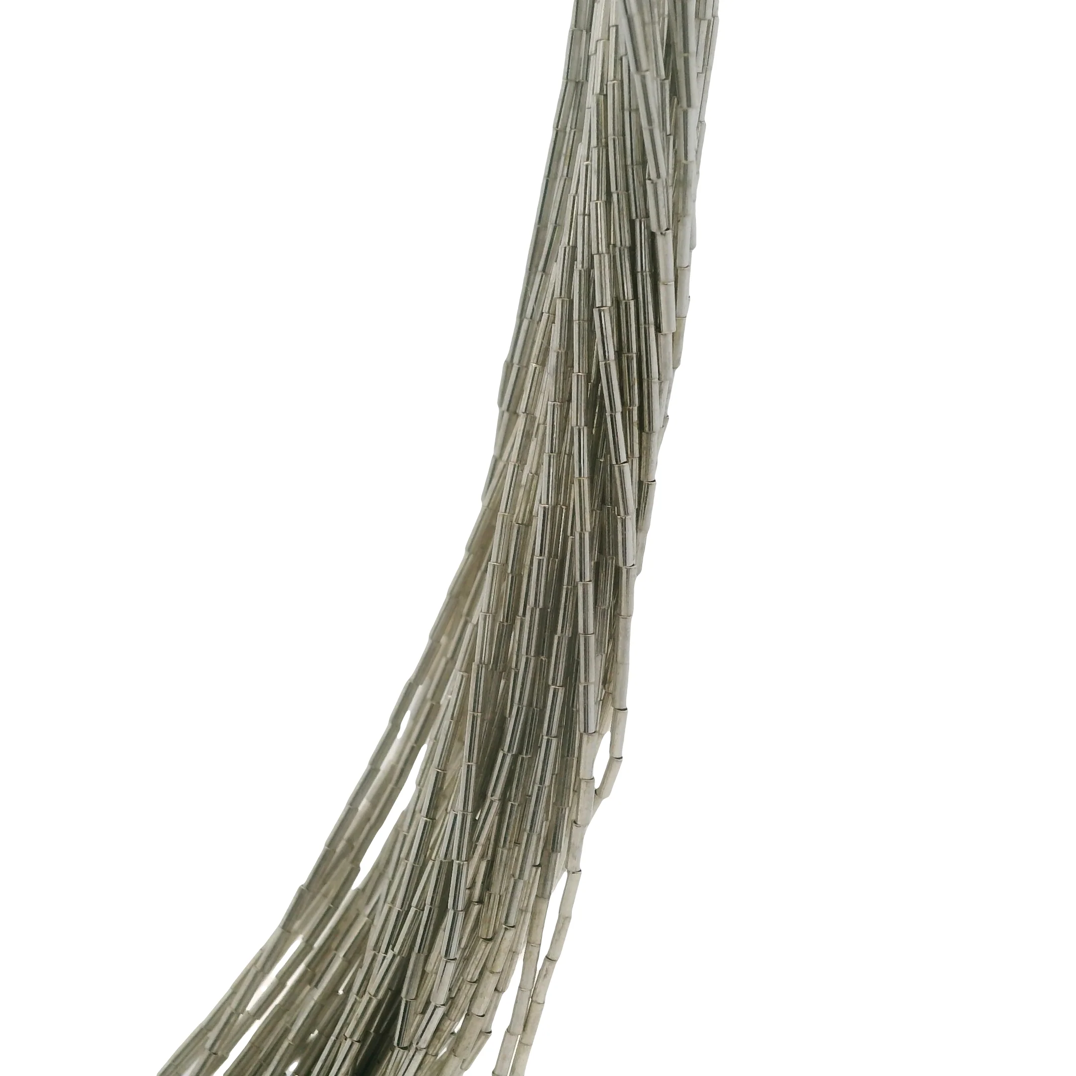 Vintage Solid 925 Sterling Silver Liquid Silver Multi-Strand Extra Long 30"Necklace - Image 3