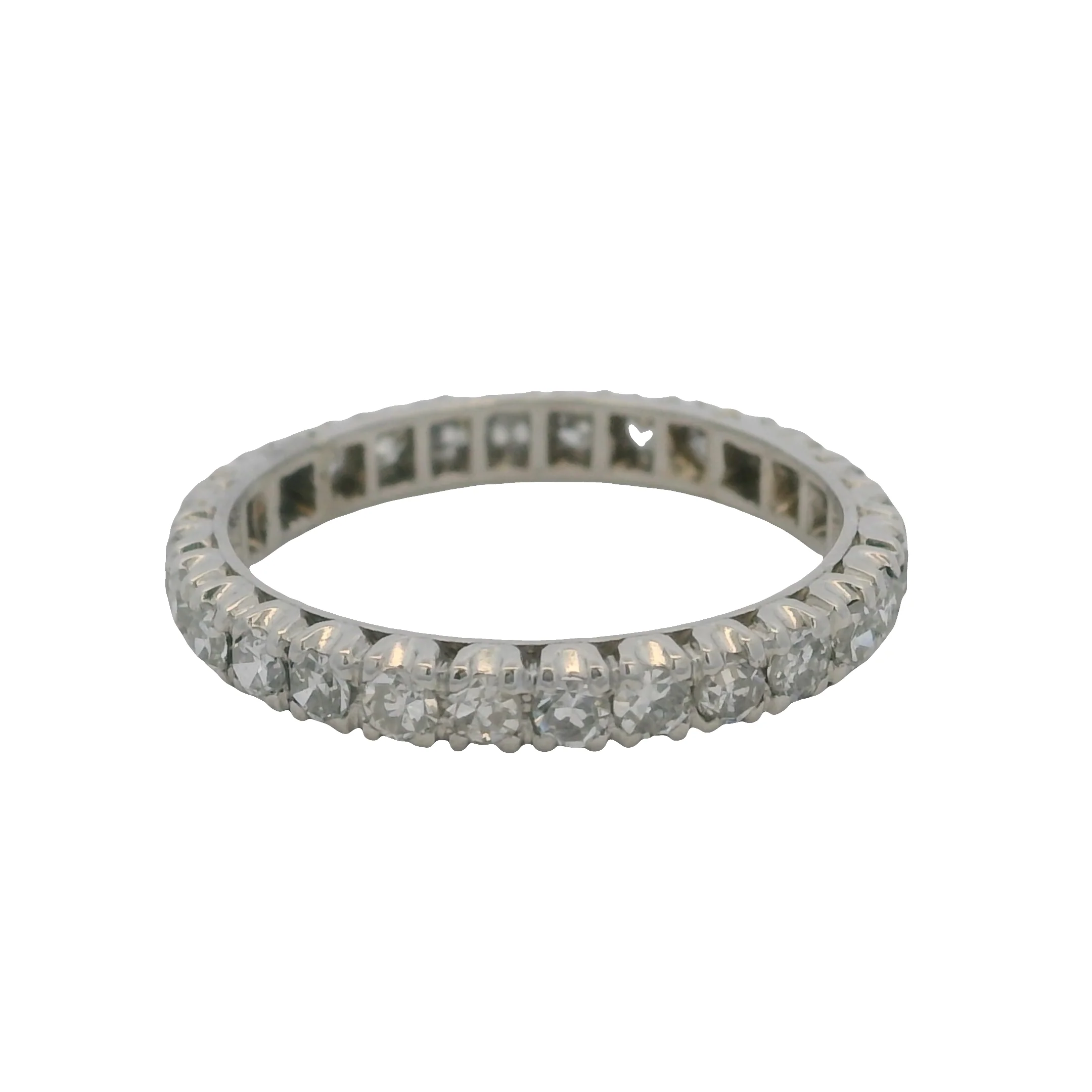 Vintage Solid 950 Platinum 0.84ctw Diamond Full Eternity 2.8mm Ring Band Size 6.75 - Image 3