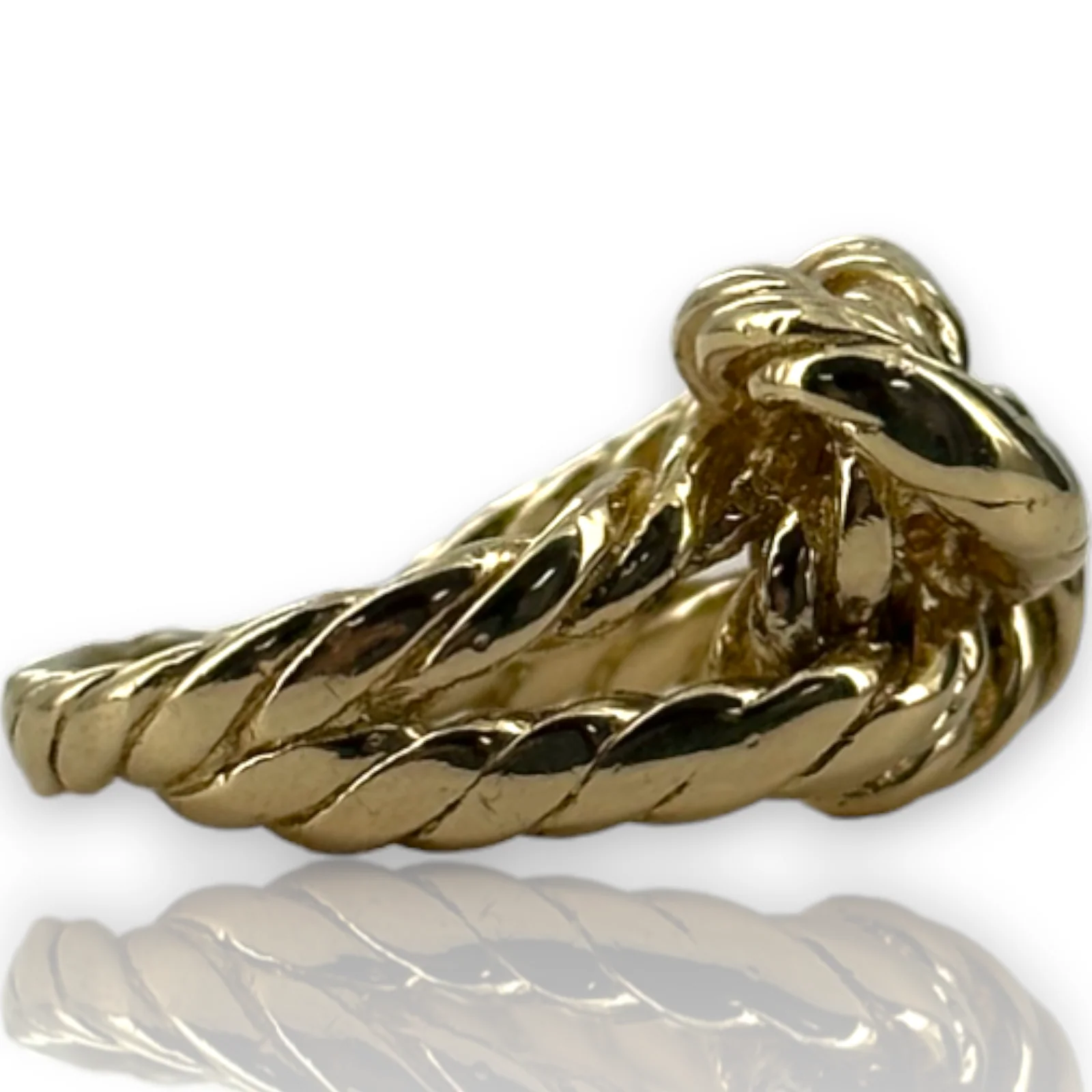 Vintage Tiffany & Co 14kt 585 Lovers Knot Rope Ring Yellow Gold Size 3 - Image 3