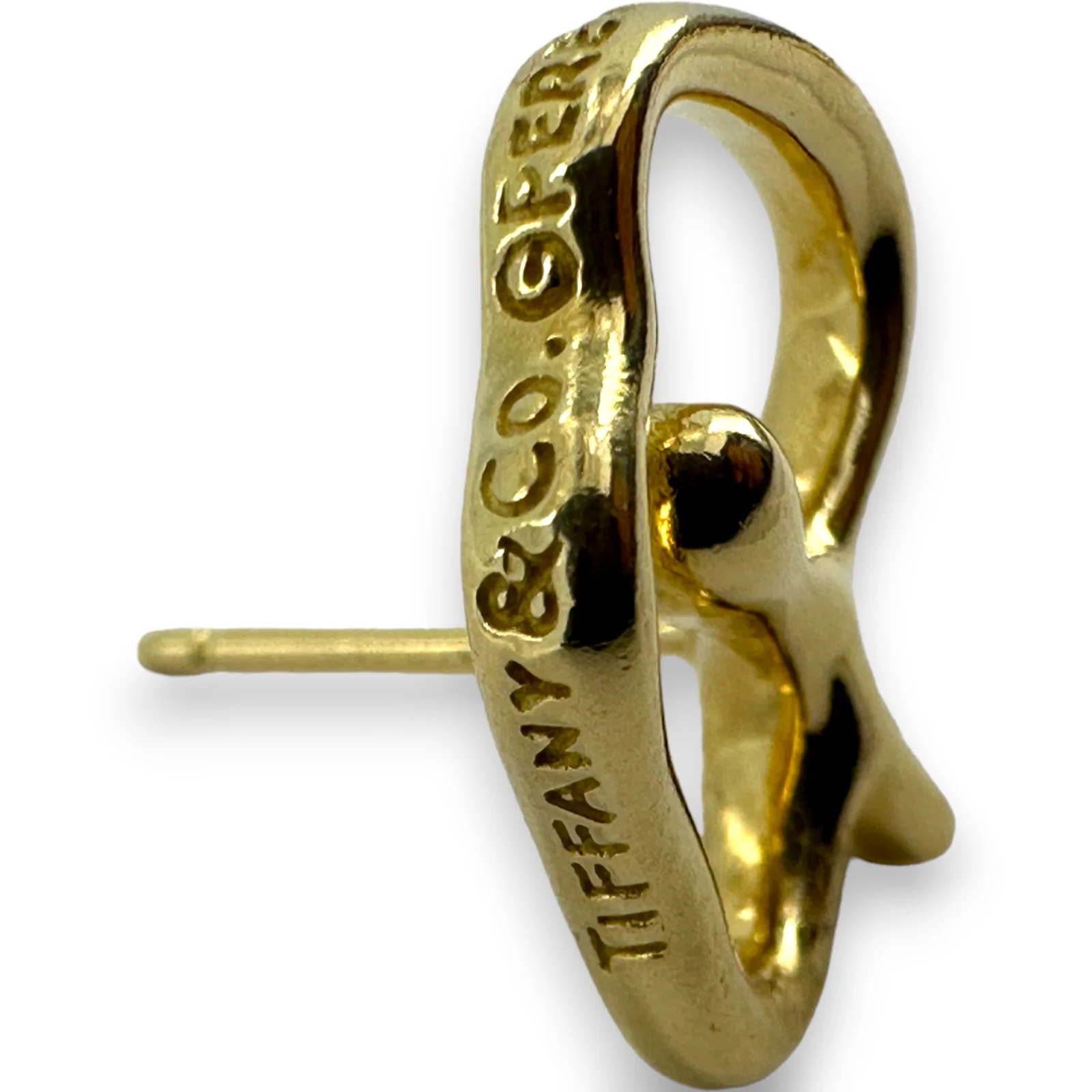 Vintage Tiffany & Co. 18KT 750 Yellow Gold Elsa Peretti Apple Stud Earrings - Image 5