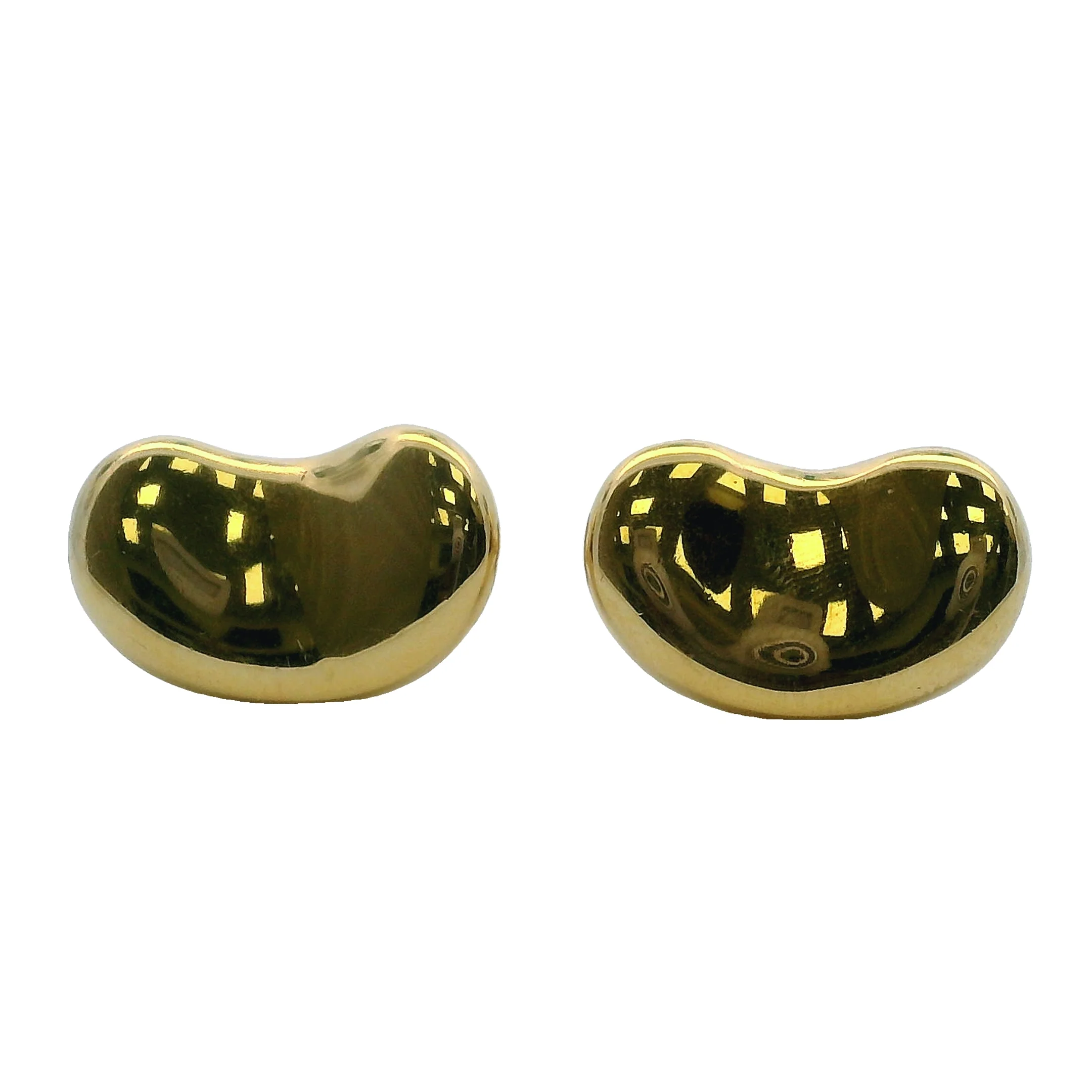 Vintage Tiffany & Co Elsa Peretti Solid 18kt Yellow Gold 21mm Kidney Bean Design Cufflinks