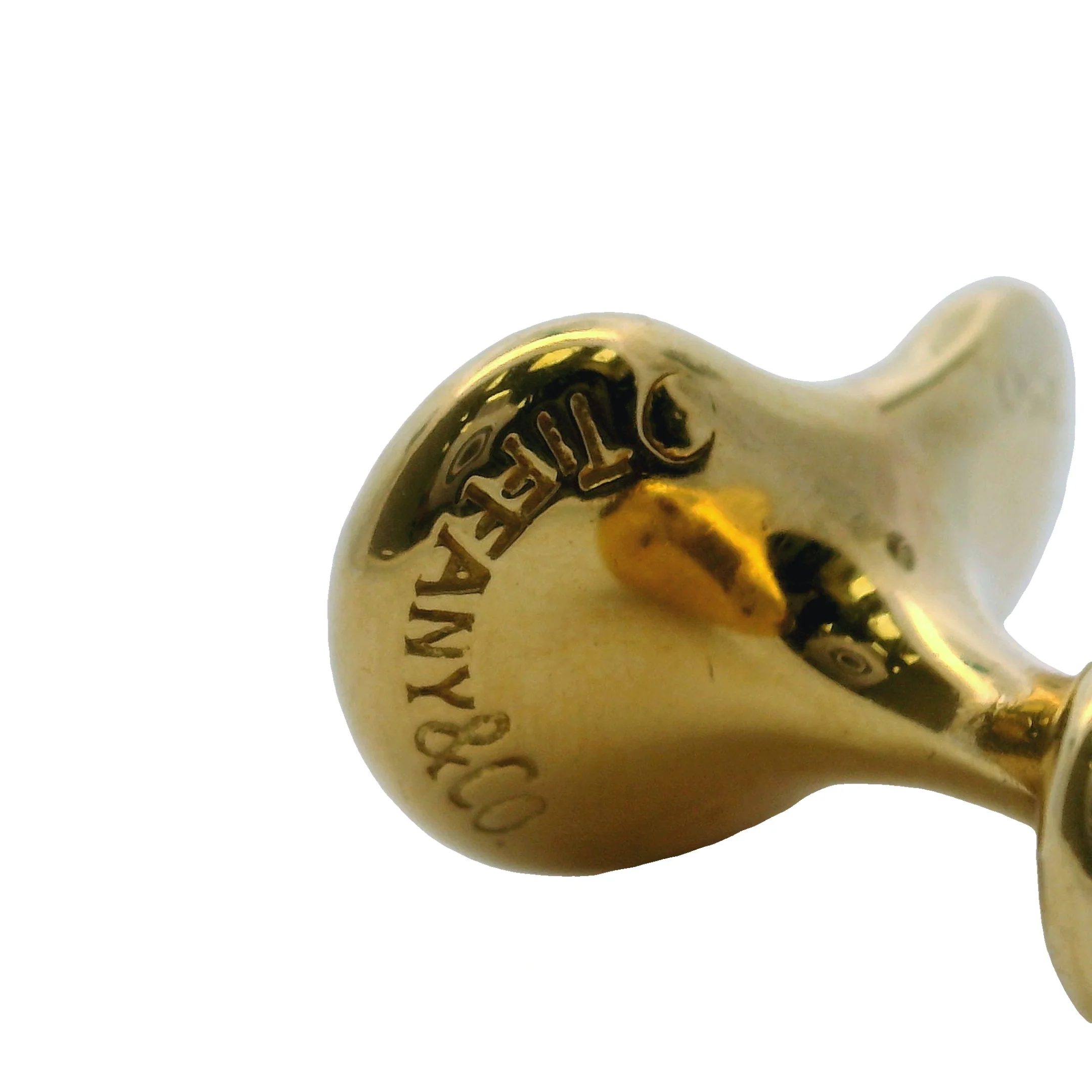 Vintage Tiffany & Co Elsa Peretti Solid 18kt Yellow Gold 21mm Kidney Bean Design Cufflinks - Image 4