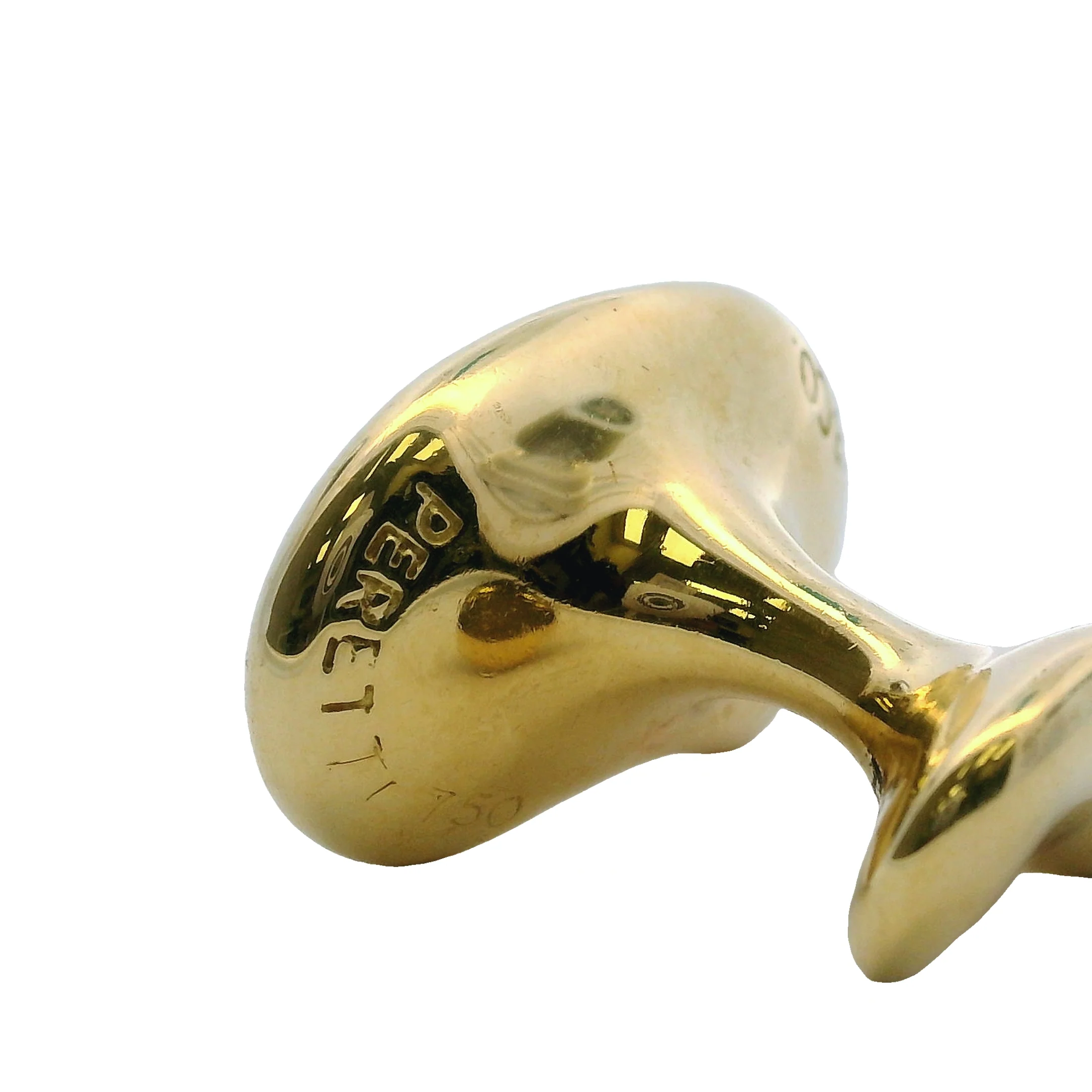 Vintage Tiffany & Co Elsa Peretti Solid 18kt Yellow Gold 21mm Kidney Bean Design Cufflinks - Image 5