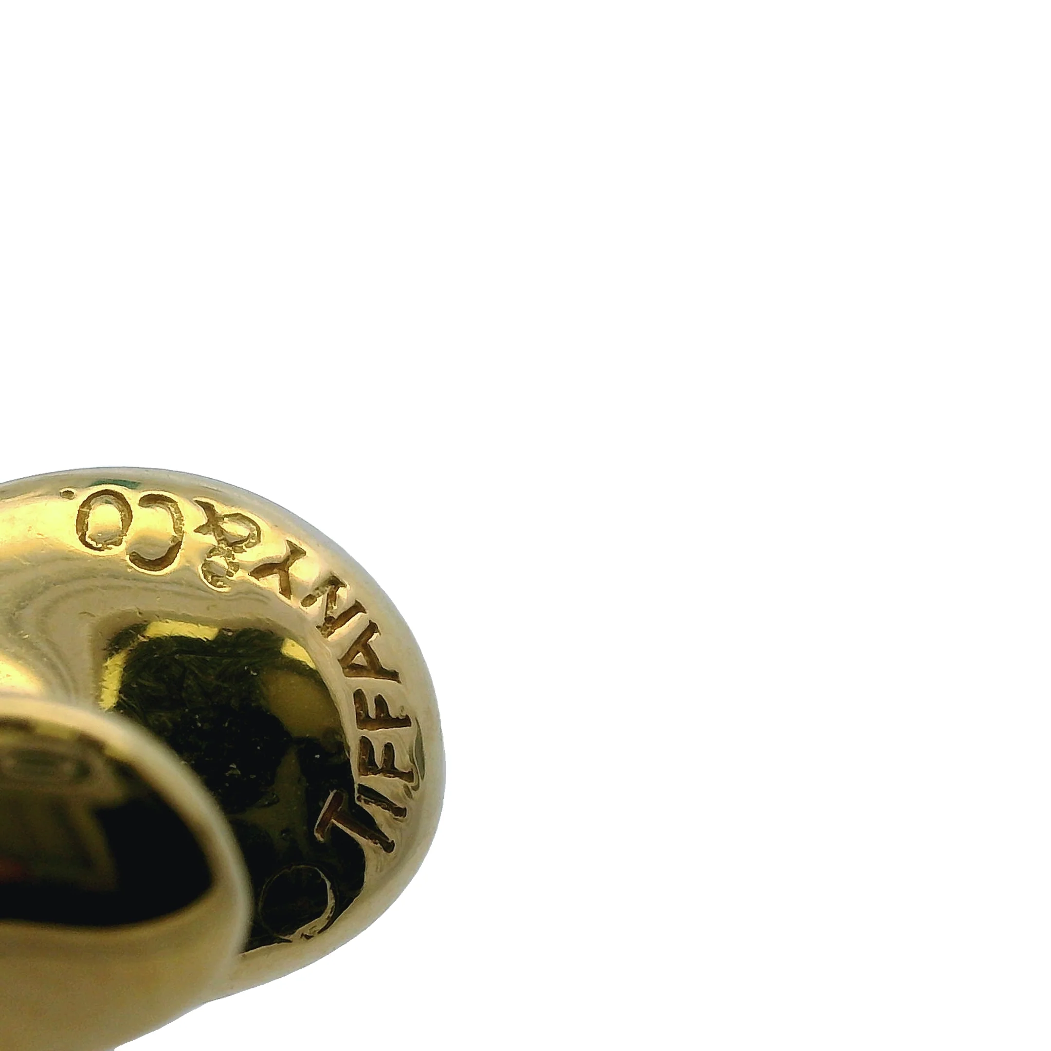 Vintage Tiffany & Co Elsa Peretti Solid 18kt Yellow Gold 21mm Kidney Bean Design Cufflinks - Image 7