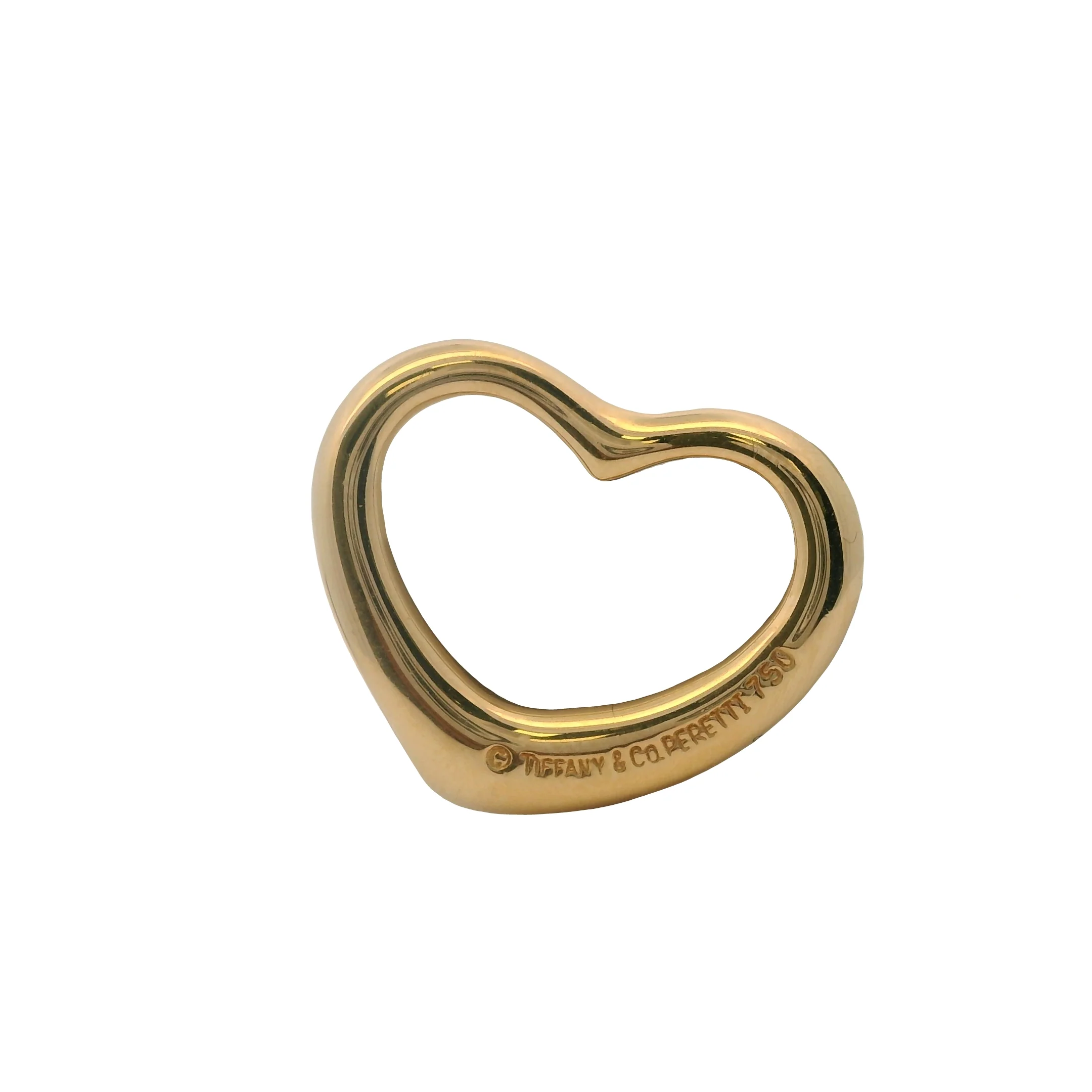 Vintage Tiffany & Co Elsa Peretti Solid 18kt Yellow Gold Open Heart Pendant - Image 2