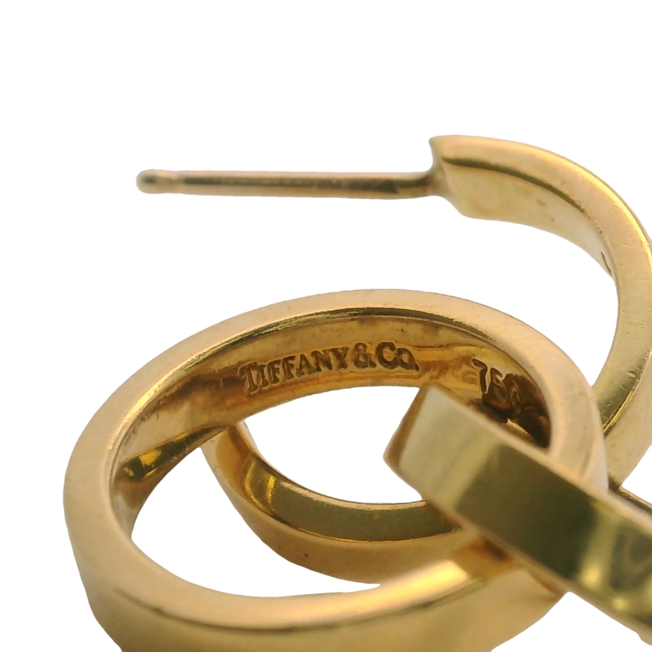 Vintage Tiffany & Co Paloma Picasso Solid 18kt Yellow Gold Triple Hoop Drop/Dangle Earrings - Image 5