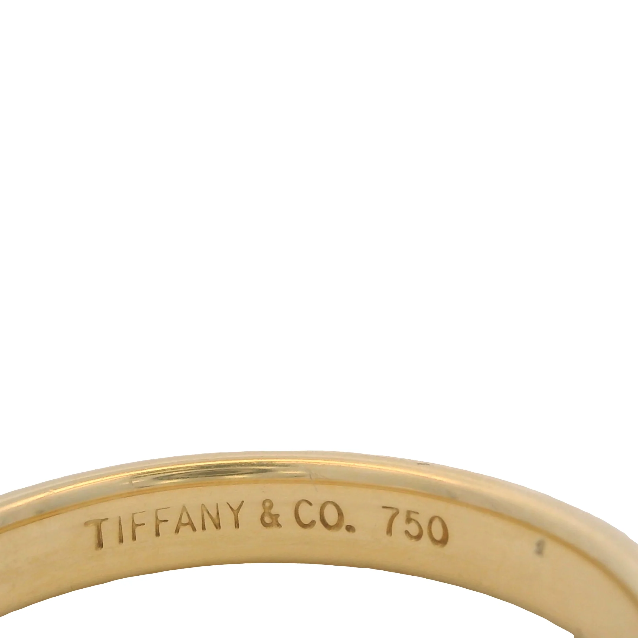 Vintage Tiffany & Co Solid 18kt Yellow Gold 3.4mm Thin Single Grooved Atlas Ring Size 9.25 - Image 4