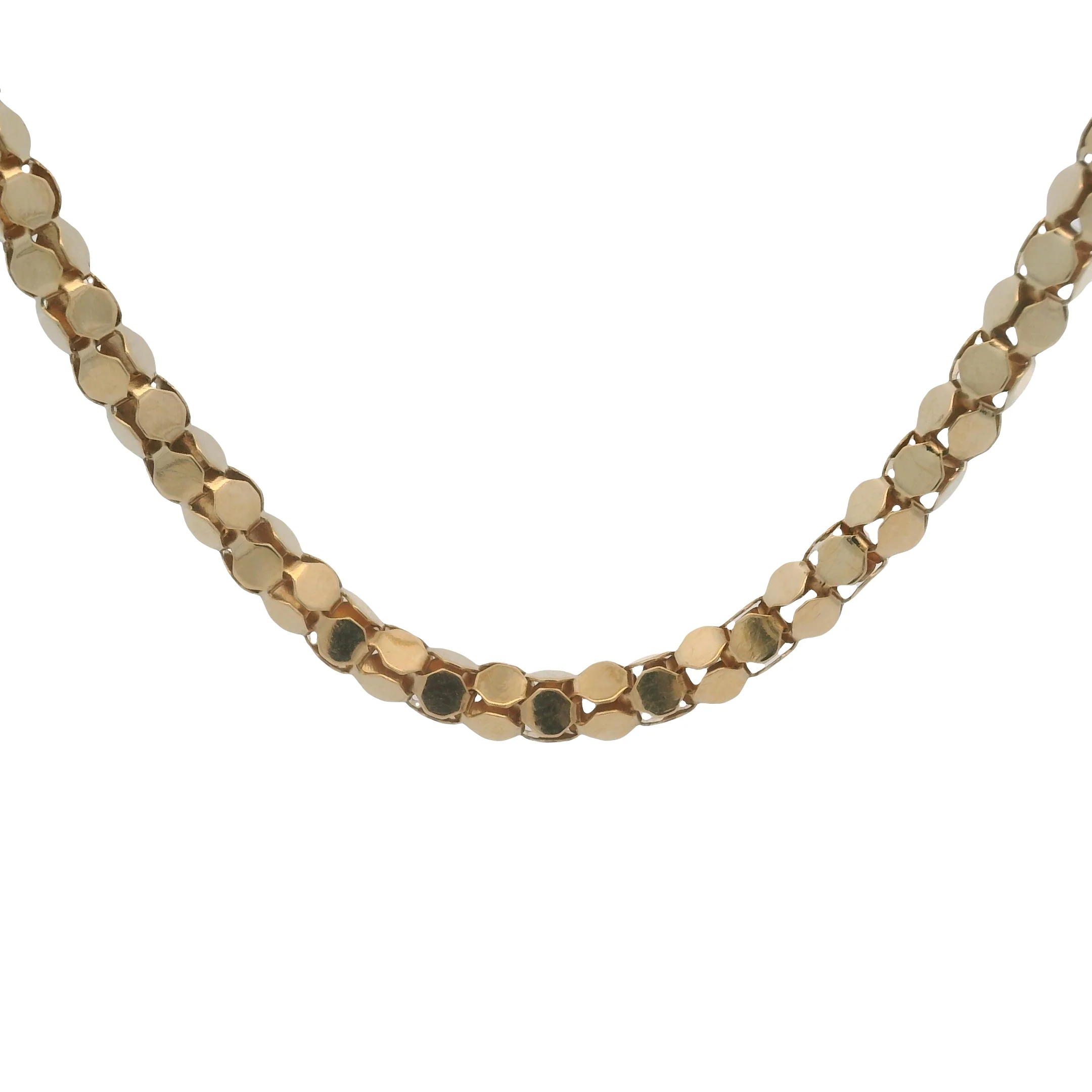 Vintage UnoAerre Italian Solid 18kt Yellow Gold Circle Mesh Link 20" Chain Necklace - Image 3