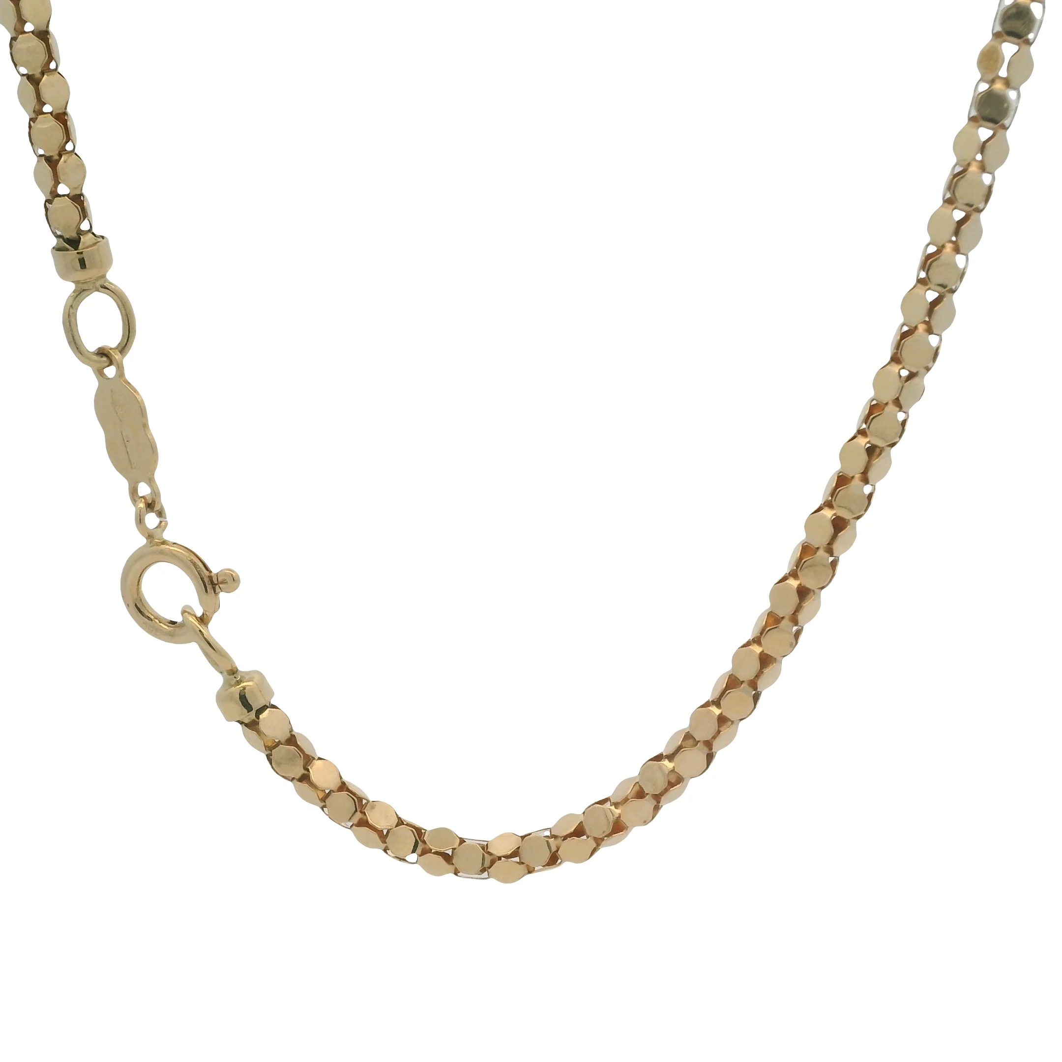 Vintage UnoAerre Italian Solid 18kt Yellow Gold Circle Mesh Link 20" Chain Necklace - Image 4