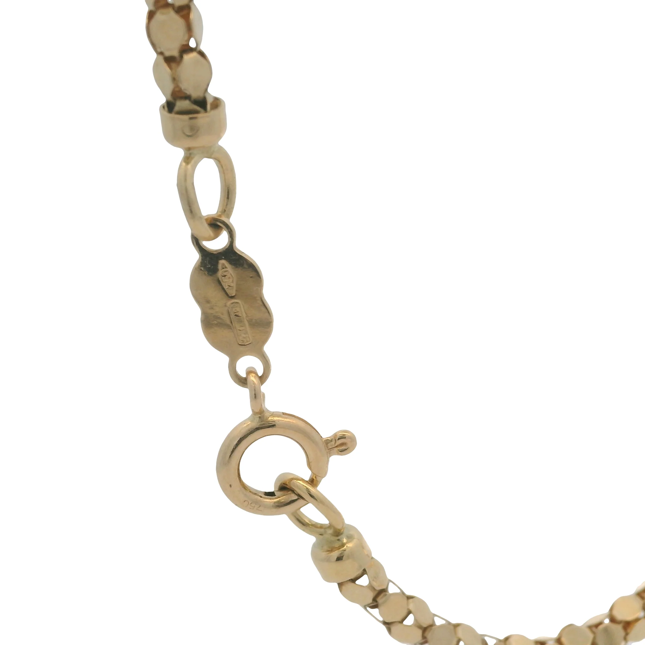 Vintage UnoAerre Italian Solid 18kt Yellow Gold Circle Mesh Link 20" Chain Necklace - Image 6