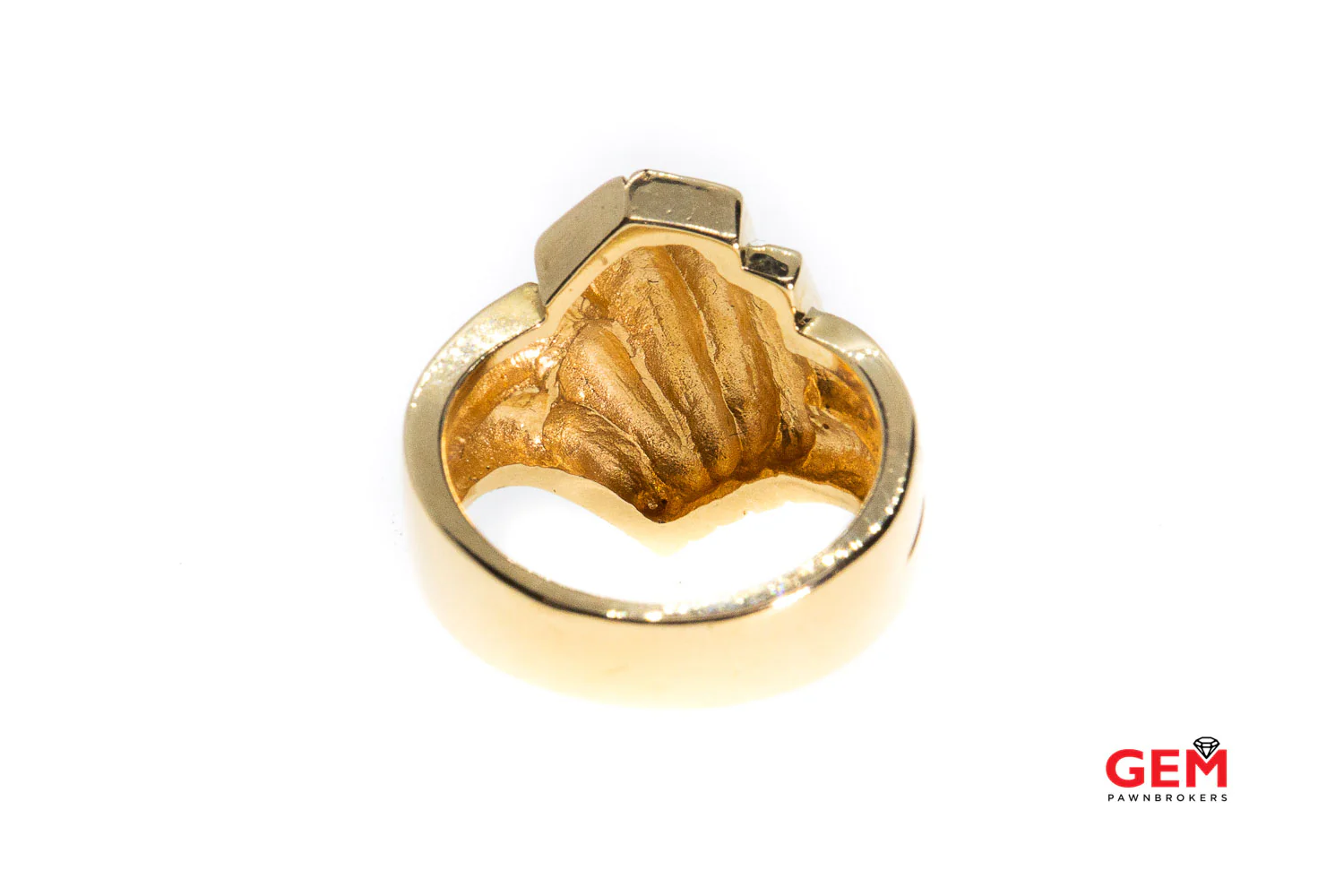 Vintage Wave Shield Style Ring Solid 14k 585 Yellow Gold Size 6 - Image 3