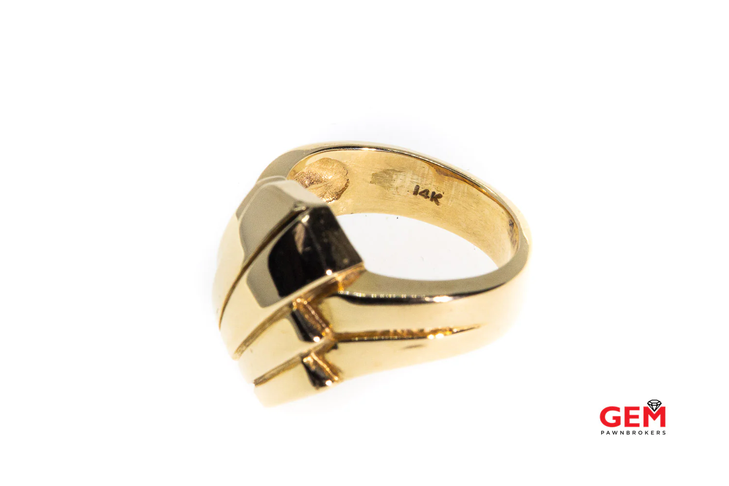 Vintage Wave Shield Style Ring Solid 14k 585 Yellow Gold Size 6 - Image 5