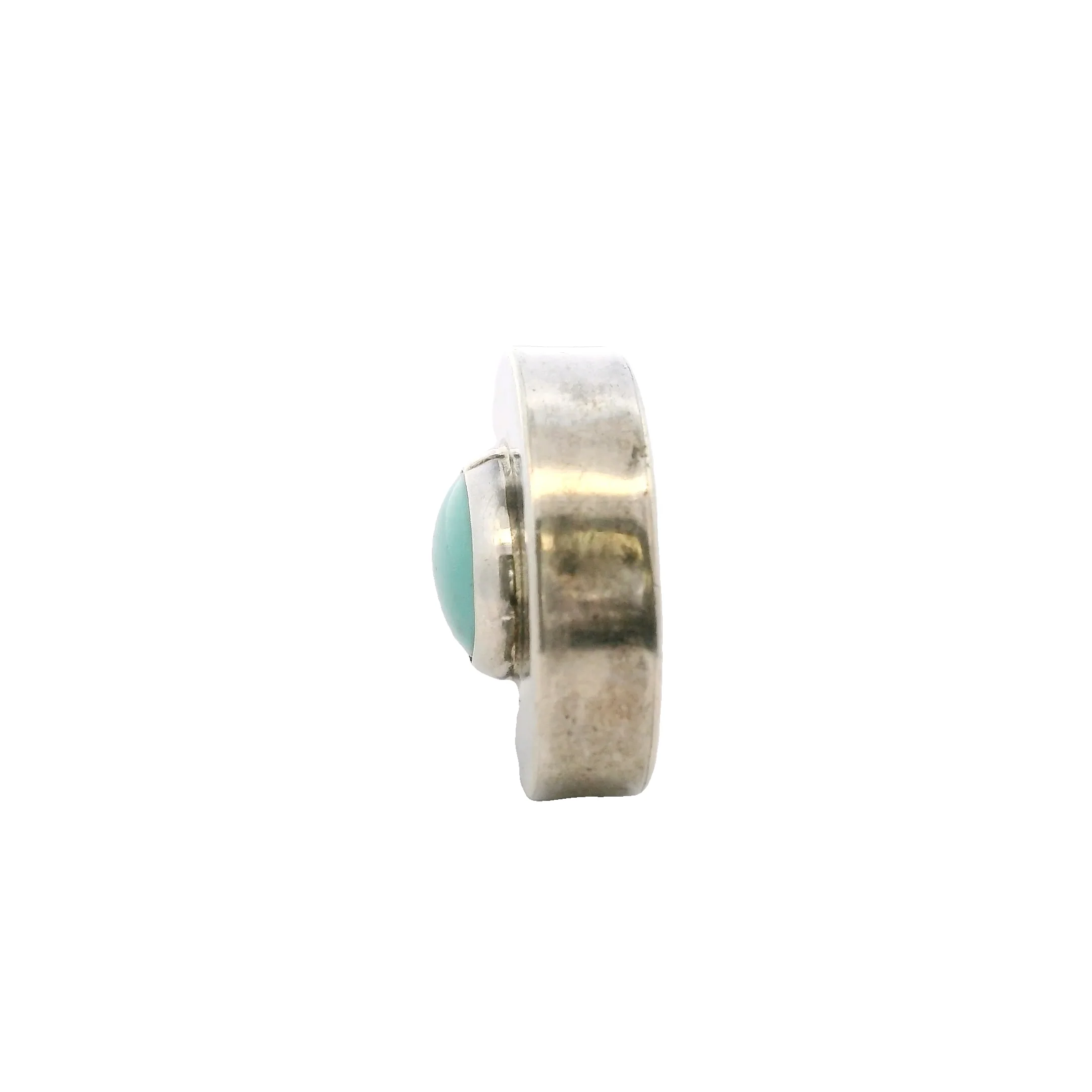 Wayne Aguilar 925 Sterling Silver and Cabochon Turquoise Oval Kewa Native American Pendant (2) - Image 3