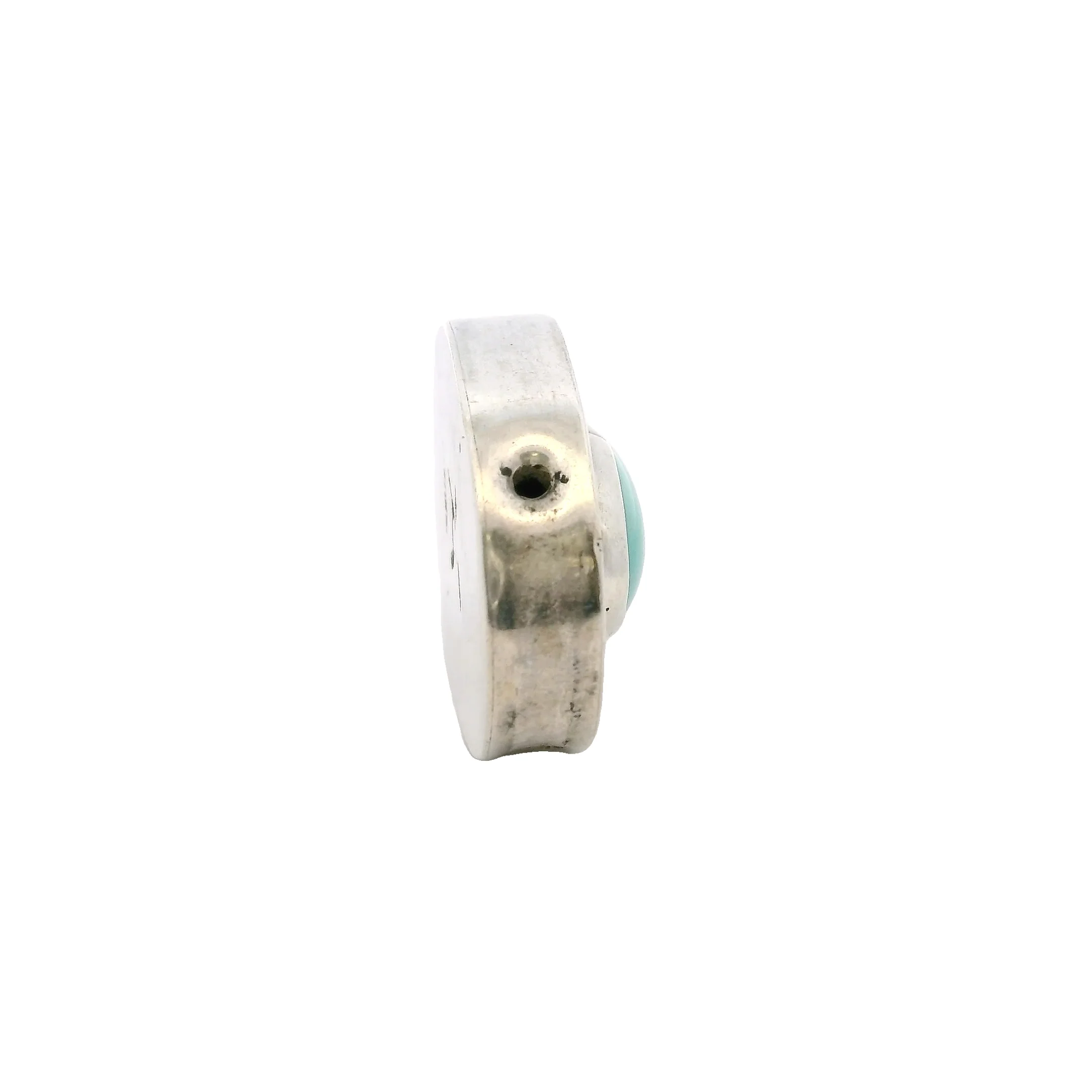 Wayne Aguilar 925 Sterling Silver and Cabochon Turquoise Oval Kewa Native American Pendant (2) - Image 4