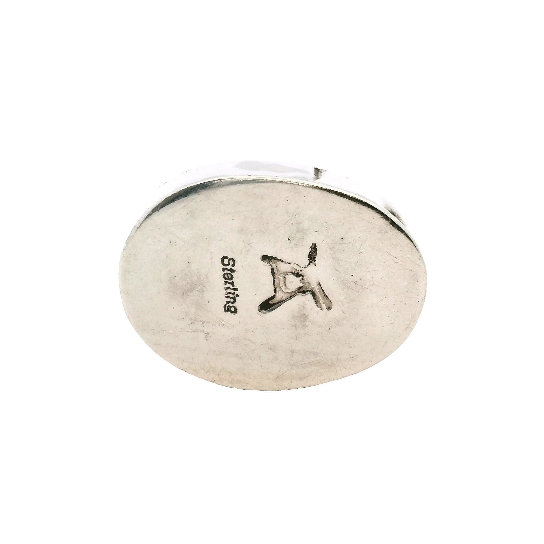 Wayne Aguilar 925 Sterling Silver and Cabochon Turquoise Oval Kewa Native American Pendant (3) - Image 4