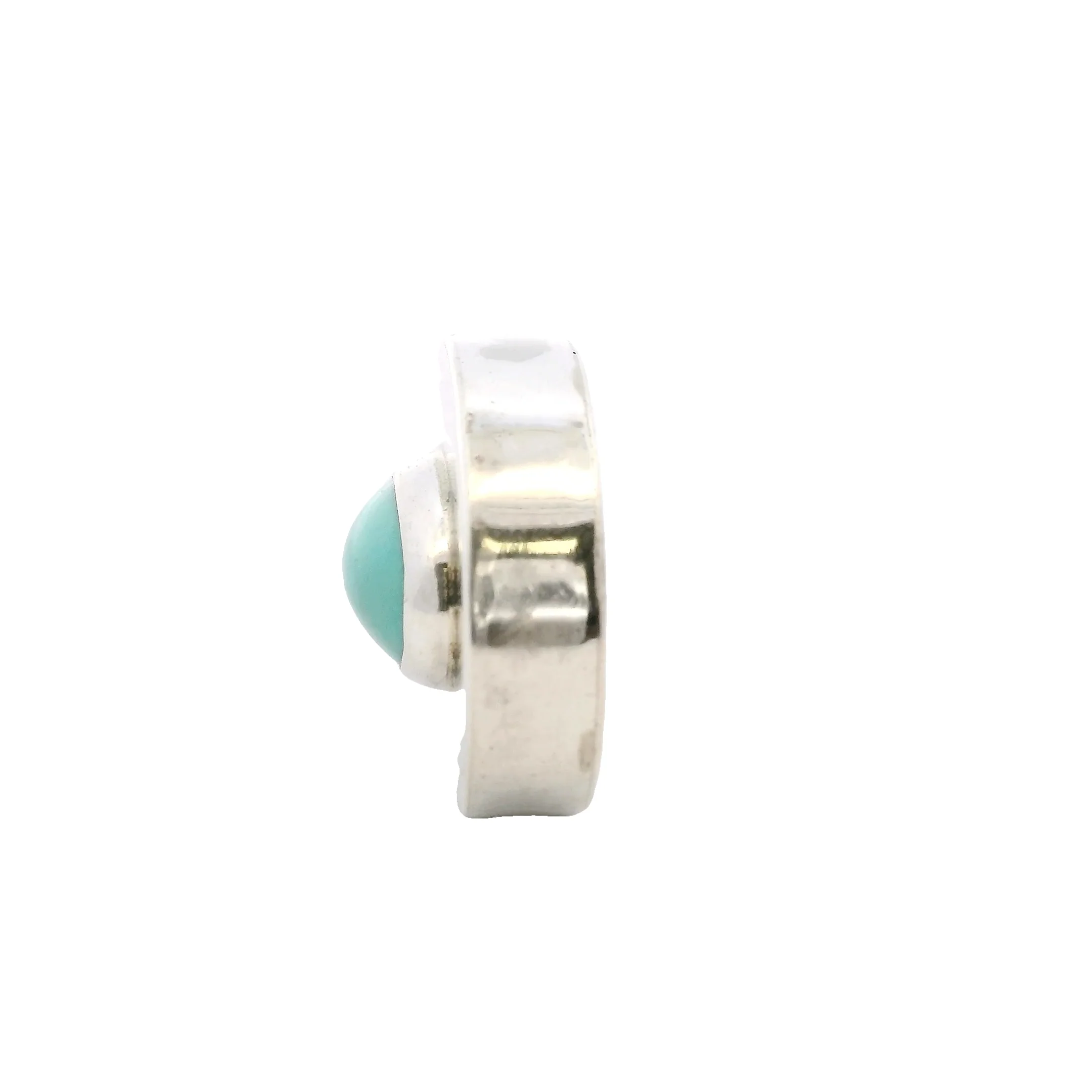 Wayne Aguilar 925 Sterling Silver and Cabochon Turquoise Oval Kewa Native American Pendant (3) - Image 7